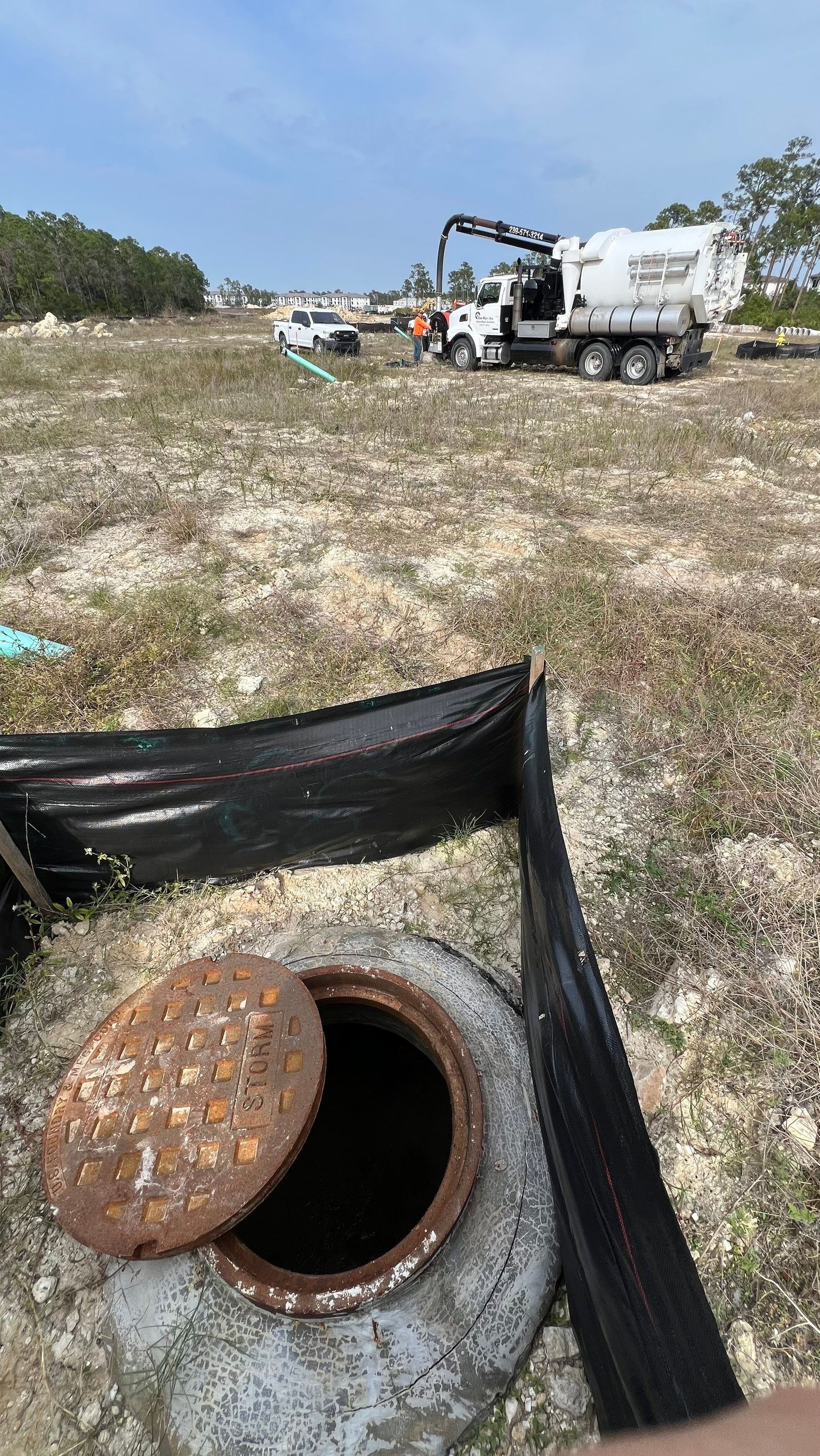 New Residential Construction Community Sewer System Cleaning by APS Power & Water