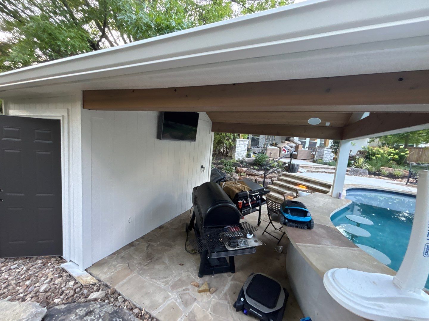 Shoji White Exterior Painting and Comprehensive Wood Rot Repair in Overland Park by Cougar Painting