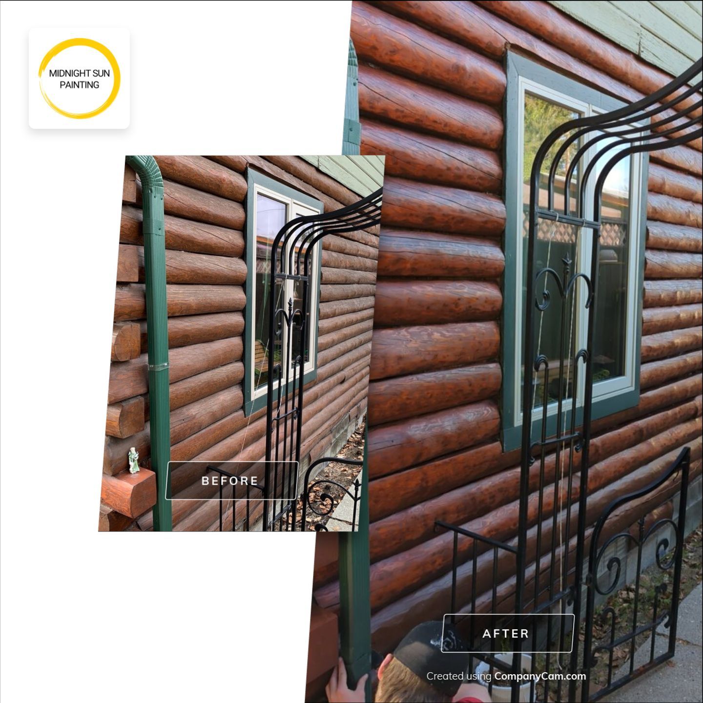 Log Home Exterior Staining by Midnight Sun Painting