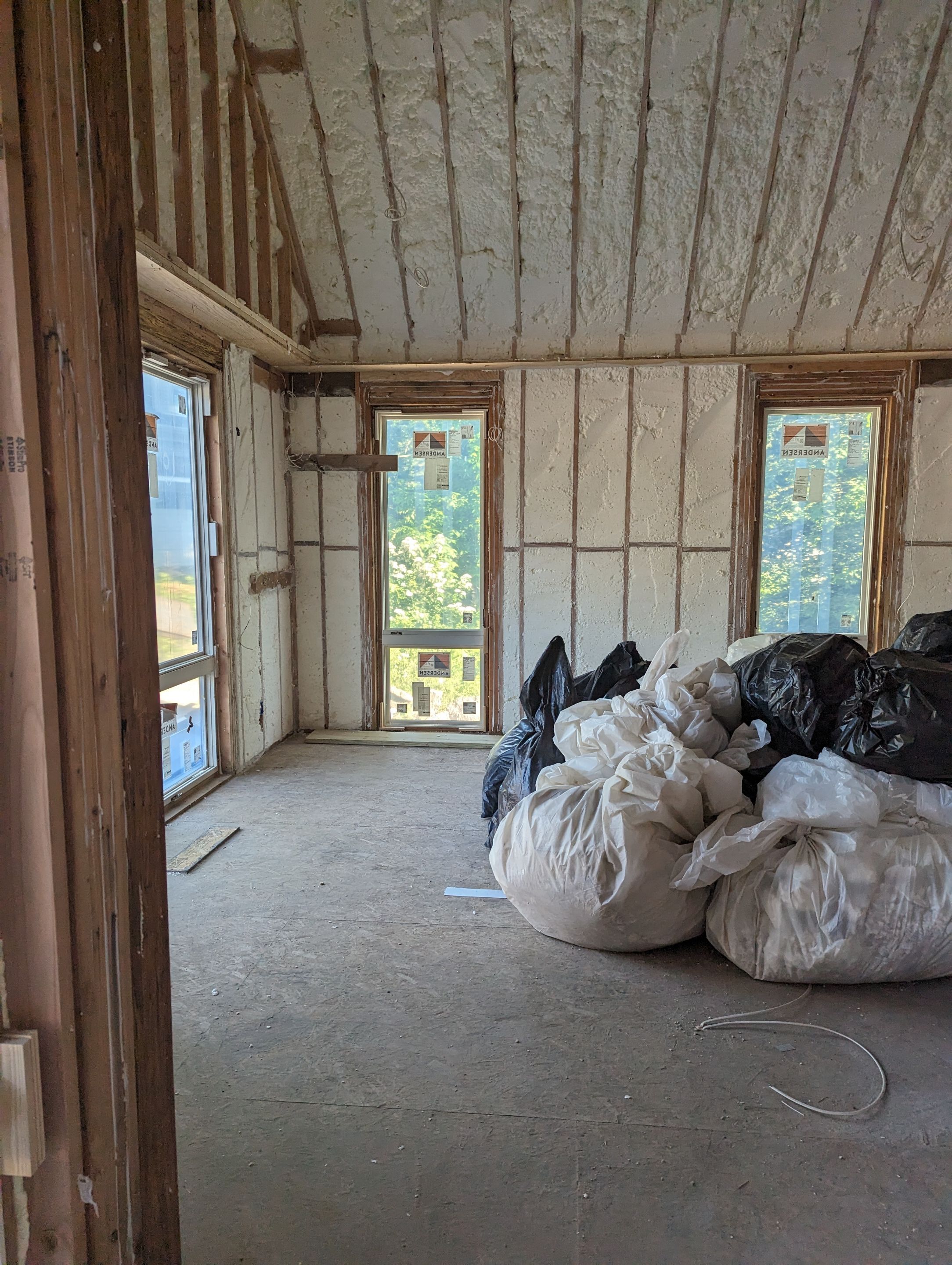 New Home Construction using open cell spray foam by NYS Foam & Energy