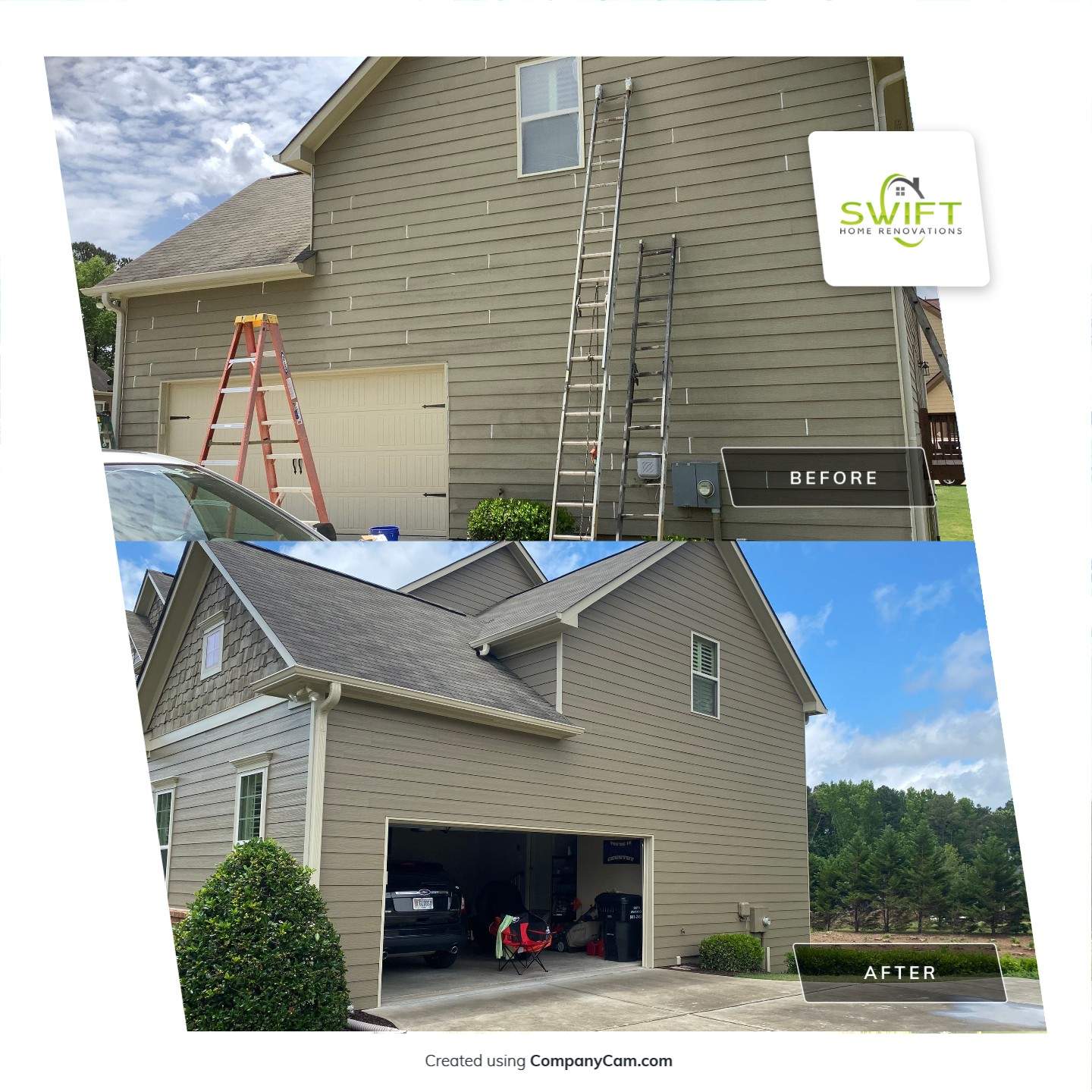 Full Exterior Painting and Siding Refresh in Powder Springs by Swift Home Renovations