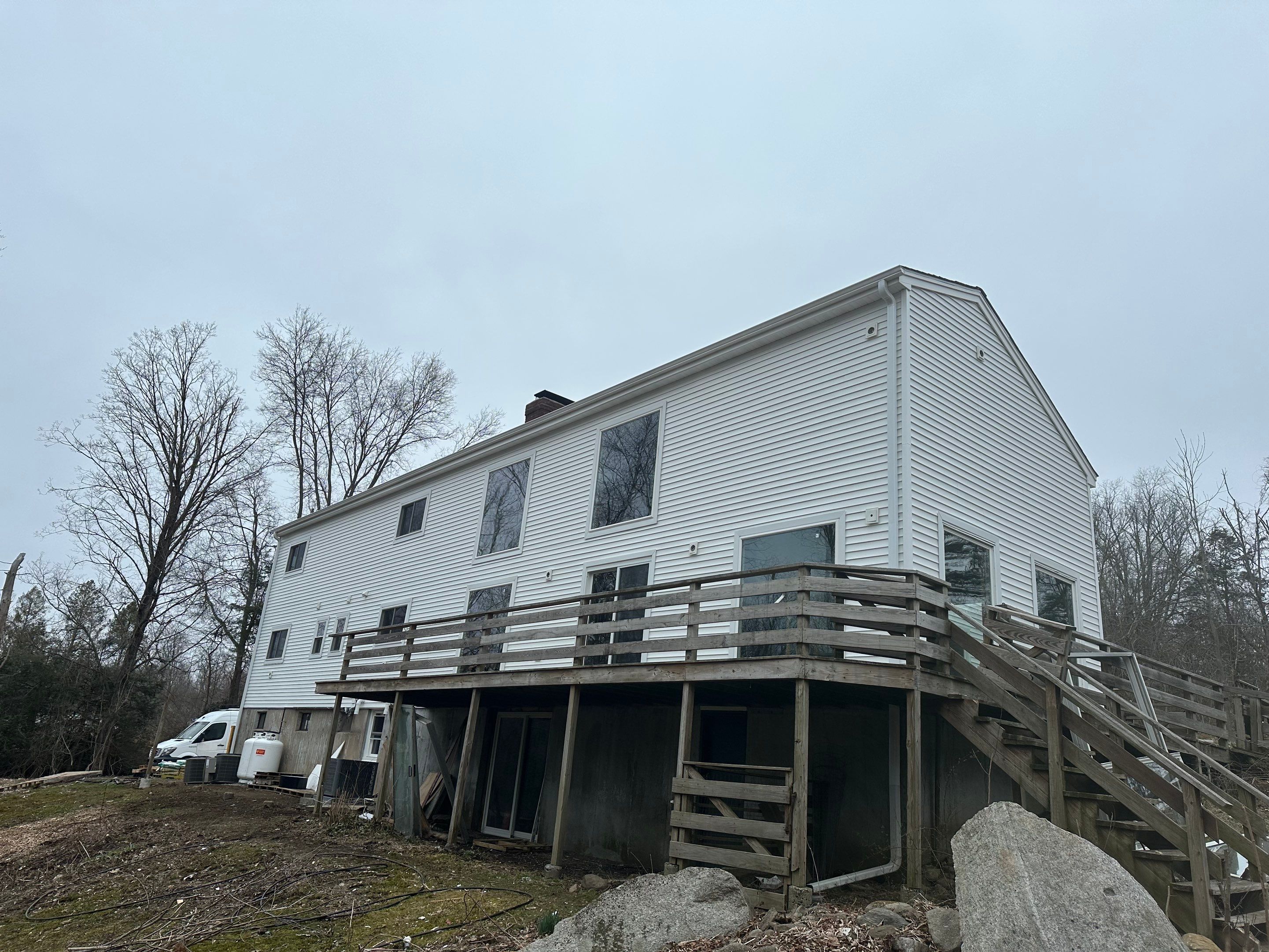 Residential Roofing Installation using Owens Corning TruDefinition Duration AR - Estate Gray & White Double 4 Siding by A Plus Exterior