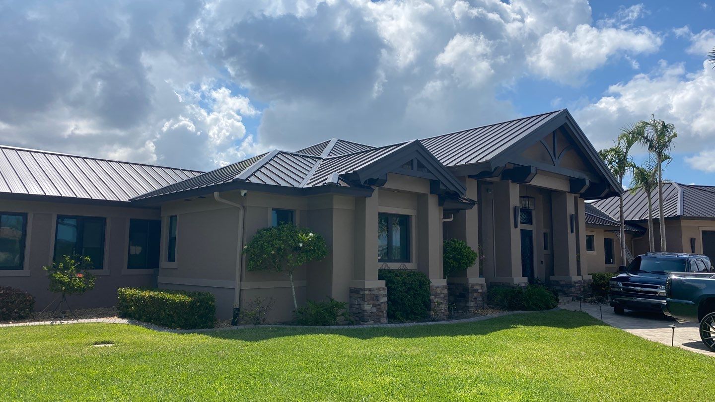 Residential Roofing Installation using Standing Seam Metal Roof in Cape Coral, FL by International Roofing