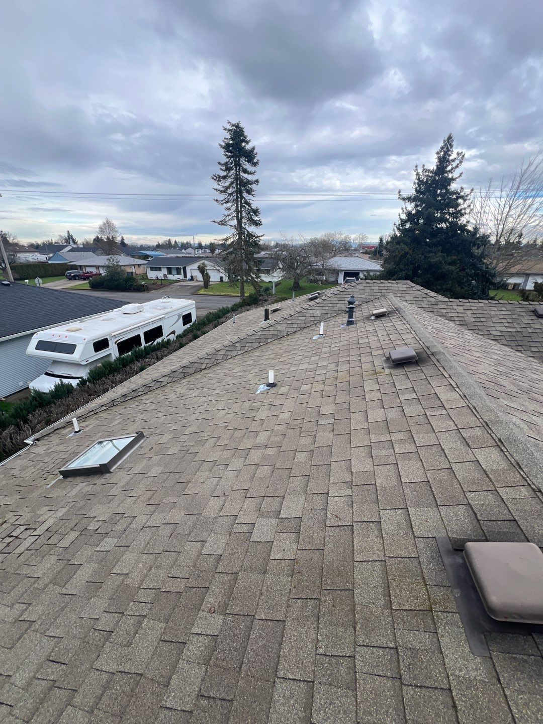 Residential Roofing Installation using IKO Dynasty (Color: Granite Black) by Orezona Building & Roofing Company, Inc.