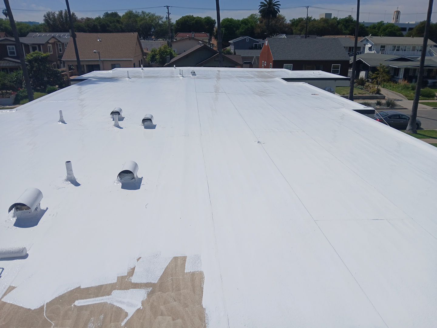 New Drainage and Silicone Membrane Installation using American Standard Coatings Silicone-S by Hull Brothers Roofing
