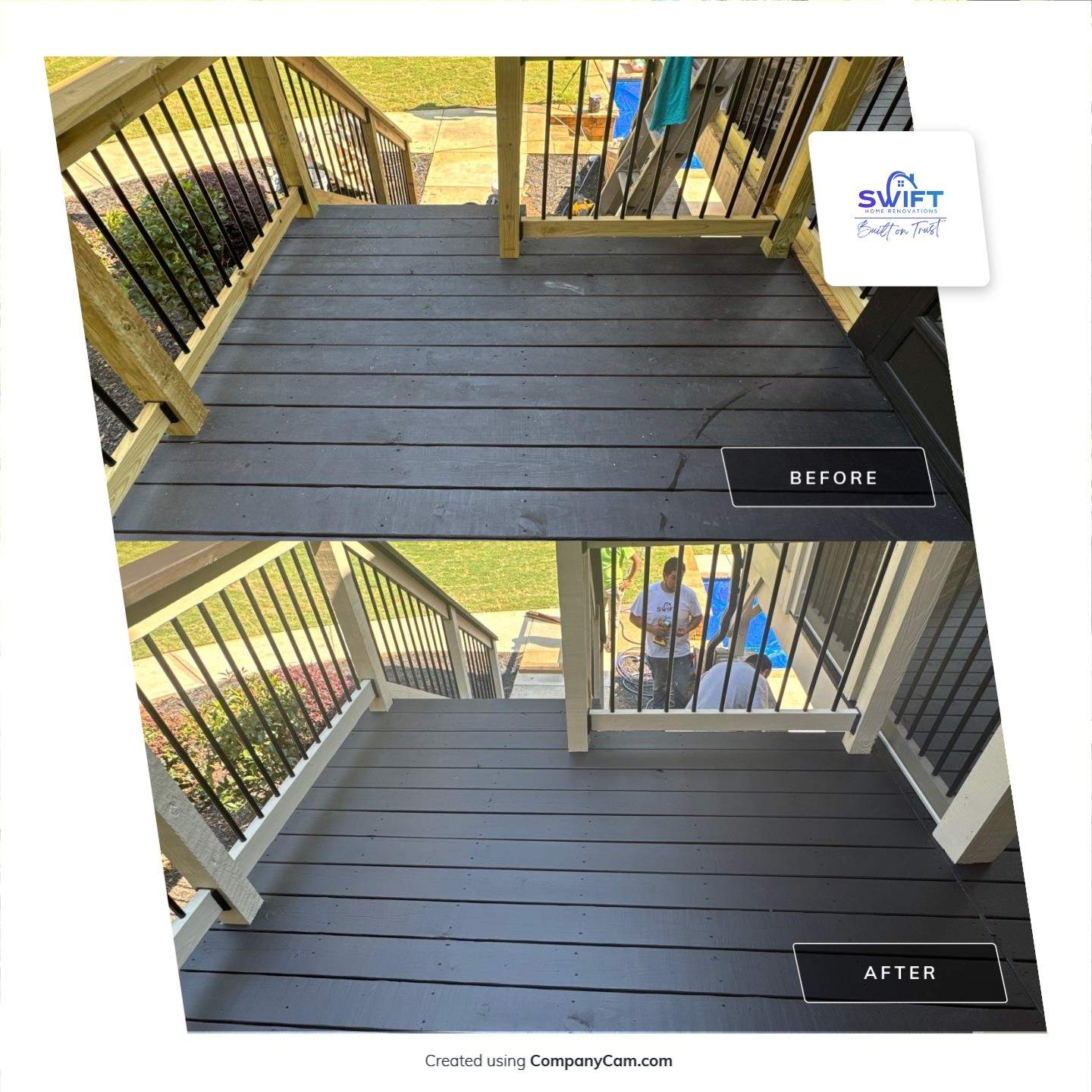Exterior Painting and Multi-Level Deck Refinishing in Jefferson by Swift Home Renovations