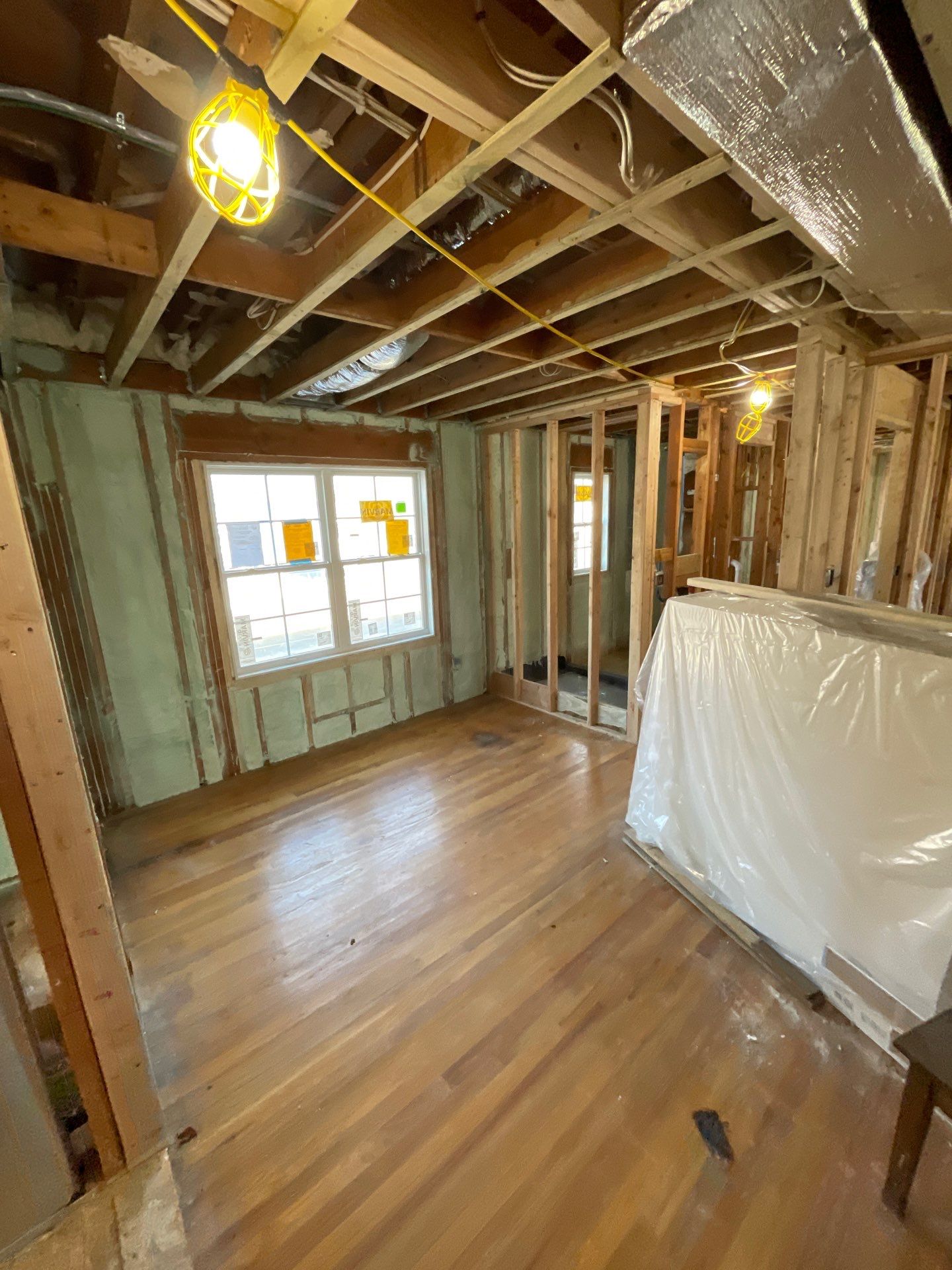 Basement Exterior Walls using Closed Cell Spray Foam by NYS Foam & Energy