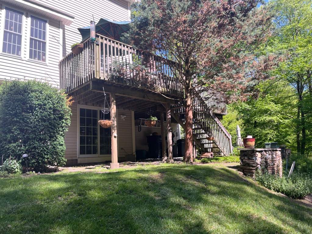 Deck Replacement, using Trex Select Whiskey Barrel and Transcend Railings in Black. by DiGiorgi Roofing and Siding Inc