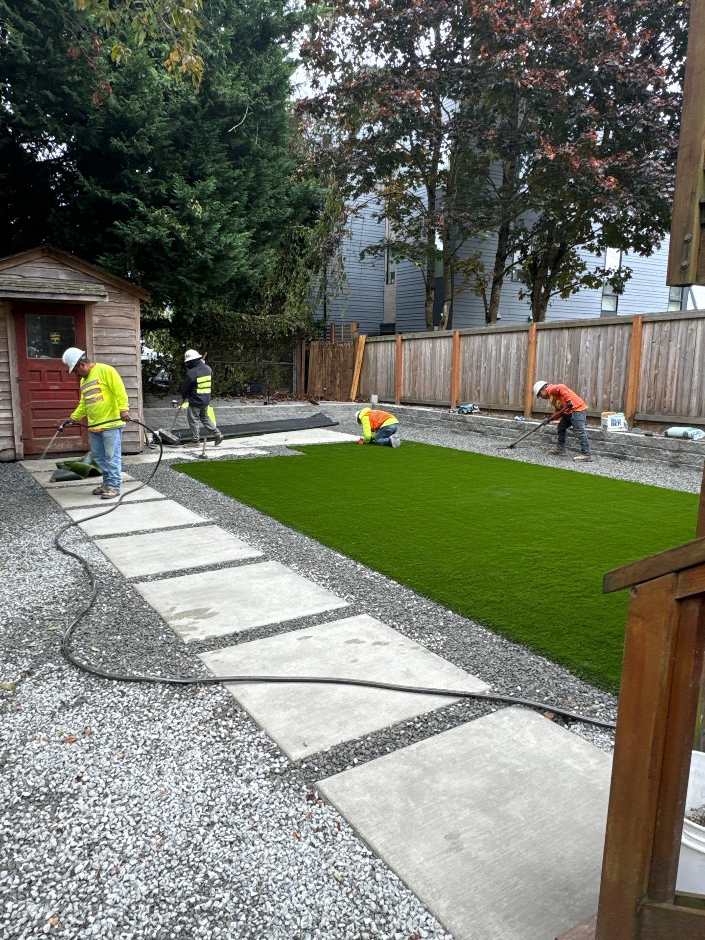 Turf Installation, Retaining Wall & Concrete Walkway | Seattle  by Jireh Asphalt & Concrete Inc 