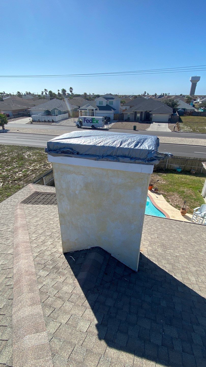 Chimney Cap Replacement  using Custom Fabricated Steel by Lighthouse Roofing