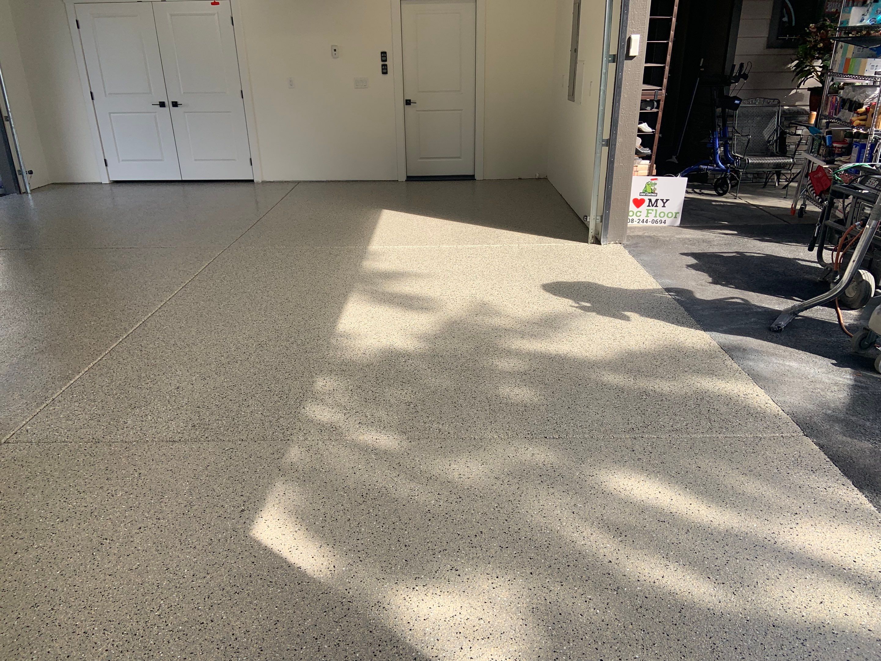 Garage Transformation using Mediterranean Colorway by Croc Coatings, LLC