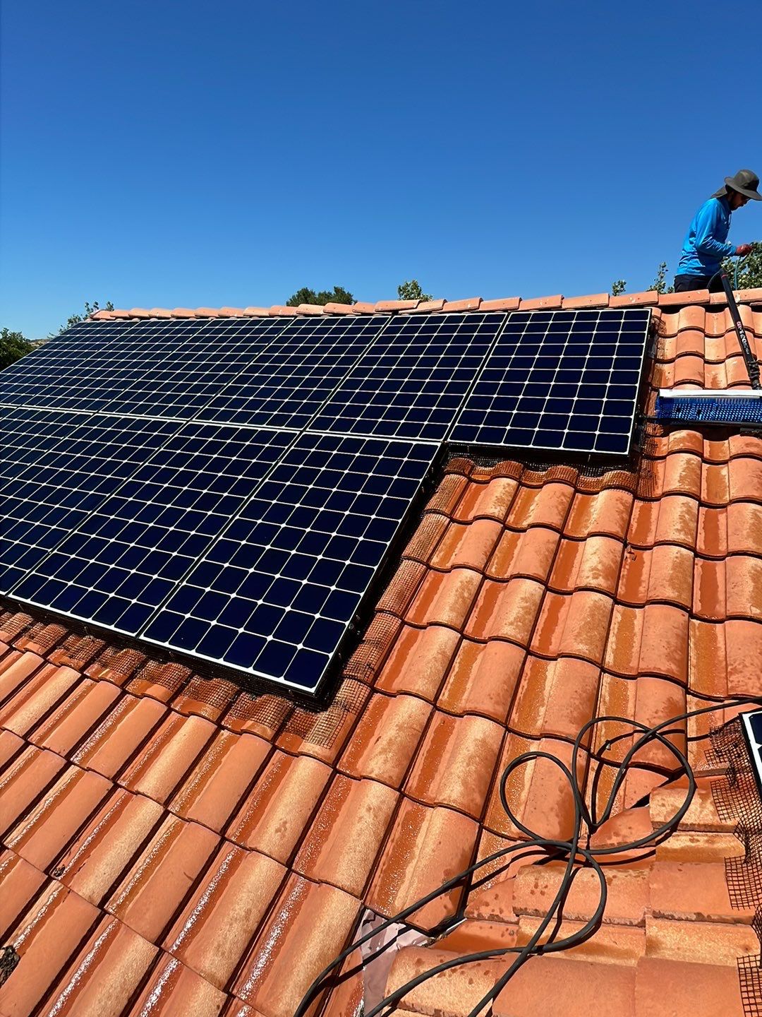 Solar Panel Bird Proofing using Critter Guard Mesh by All One Solar Shine