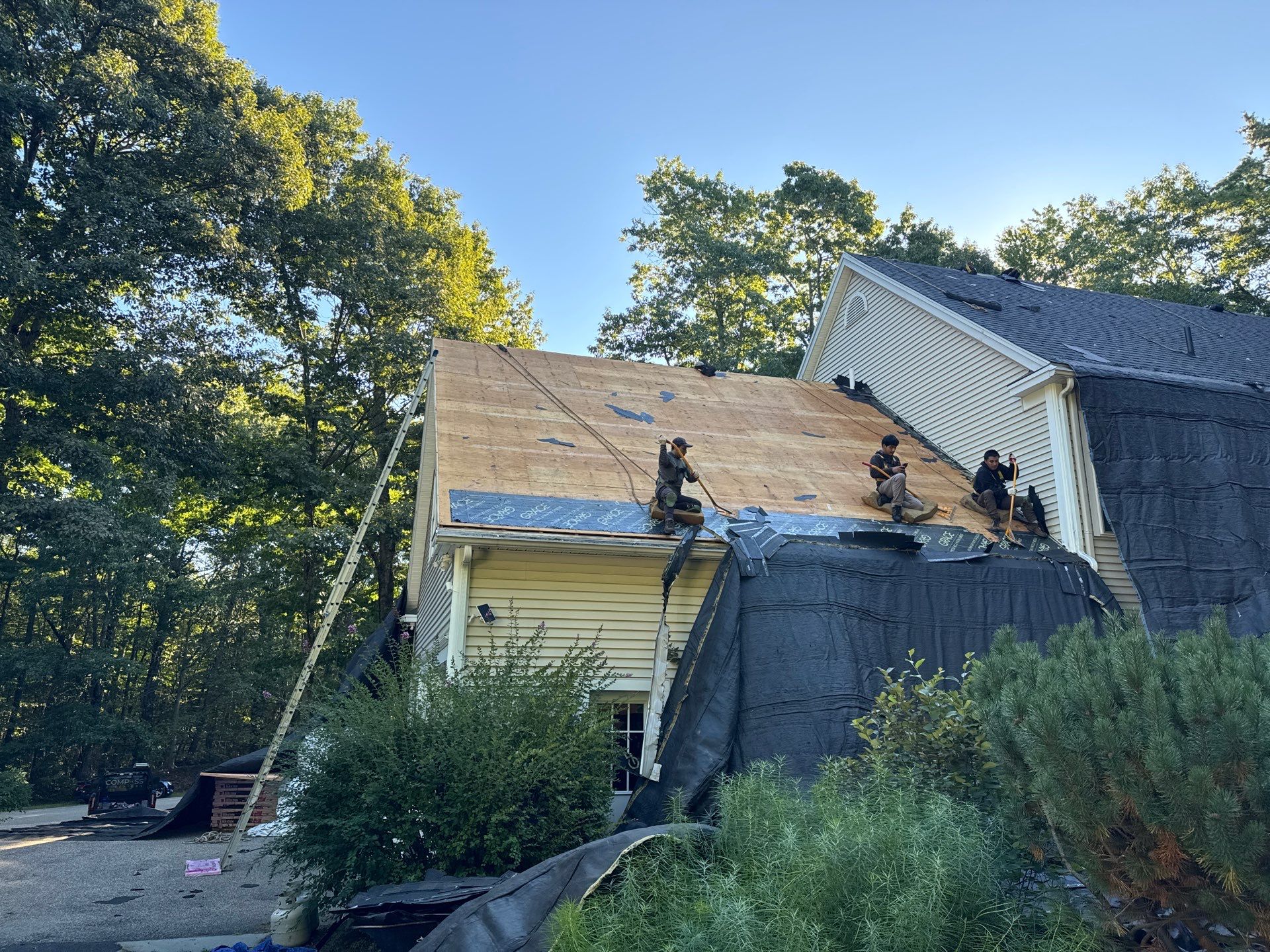 Asphalt Roof Replacement in Brentwood, NH | Owens Corning Roofing & Velux Skylights by Compass exteriors