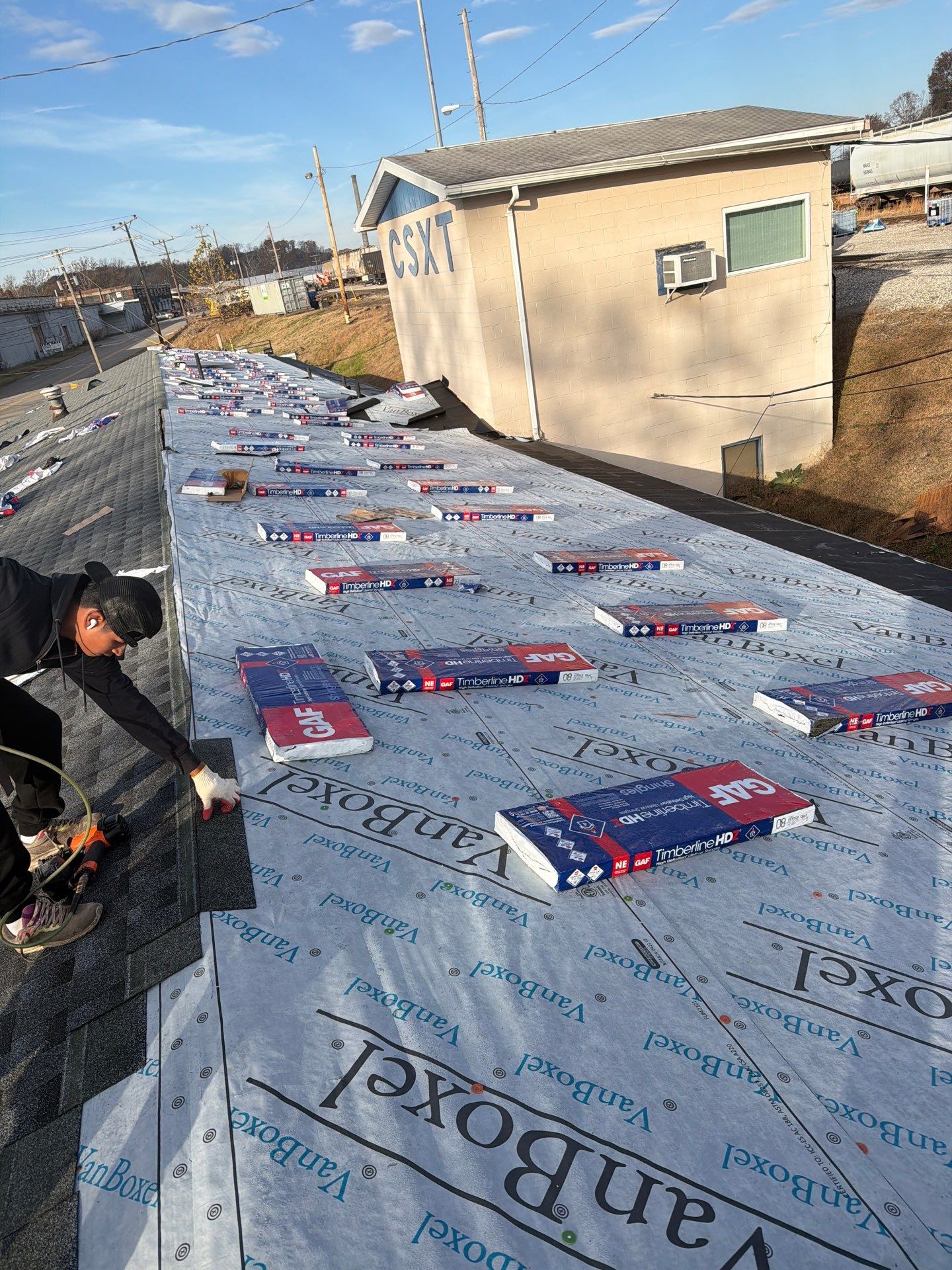 Commercial Roofing Installation using GAF Timberline HDZ Pewter Gray by Rainstoppers Roofing