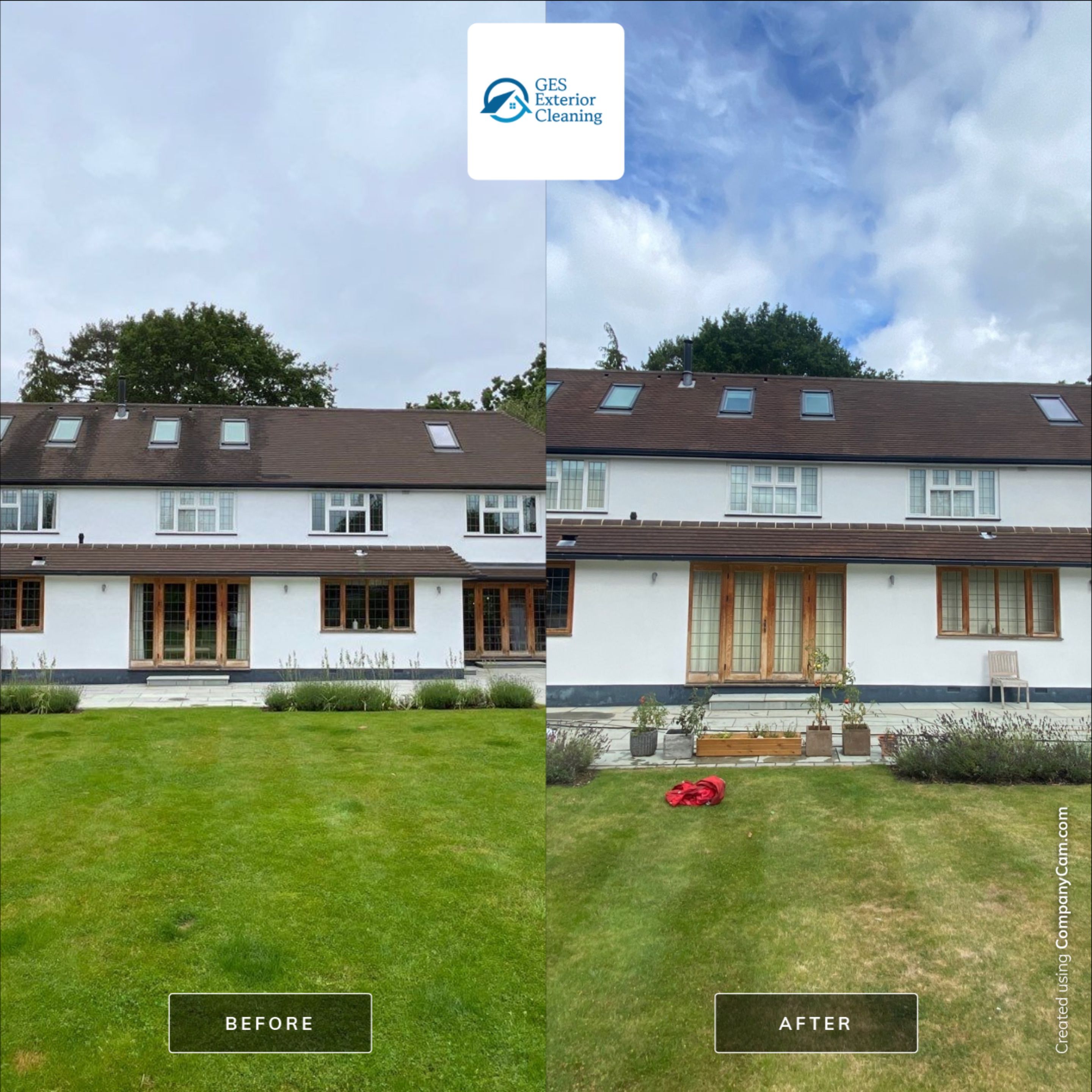 Roof And Render Clean using Honda 15lpm Low Pressure Washing Machine by Ges Exterior Cleaning ltd