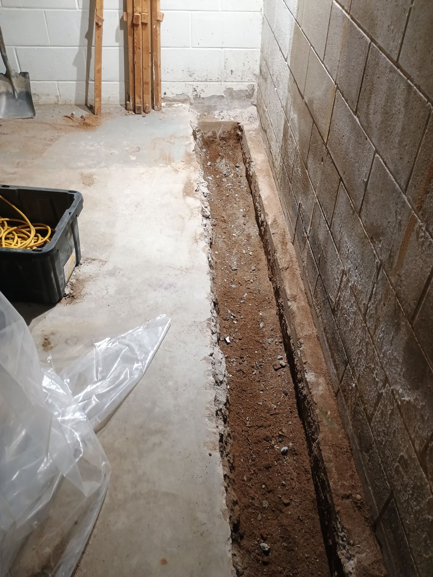 Interior Drain Tile Installation near Columbia Heights, MN by Waterproofing Northeast