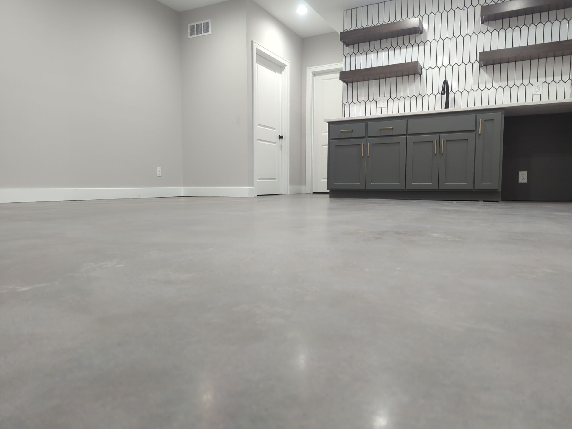 Lee's Summit -- Polished Concrete with Grey Dye by Big Red Decorative Concrete, LLC