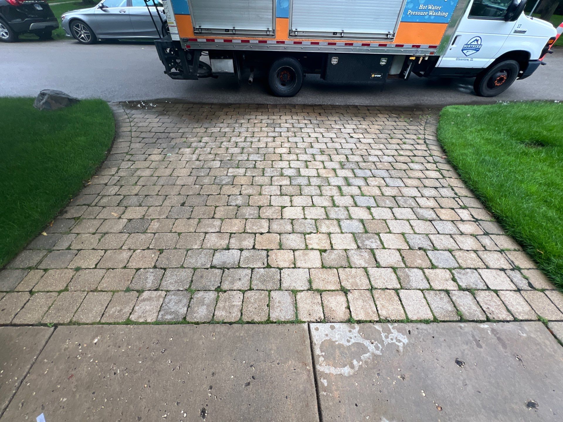Brick paver clean, sand and seal.  using Surebond SB-1300 by Northern Power Washing LLC.
