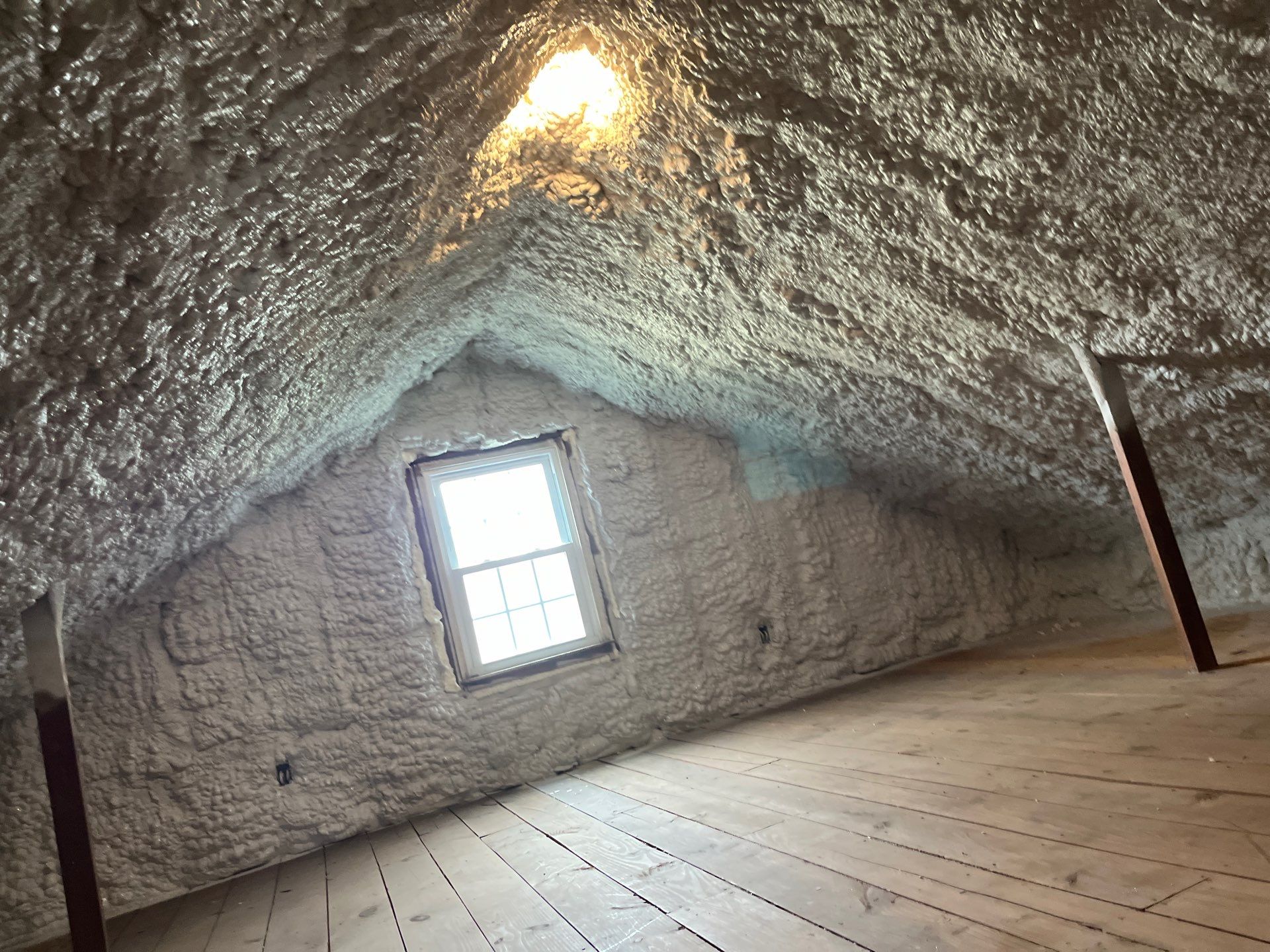 Attic Insulation using open cell spray foam by NYS Foam & Energy