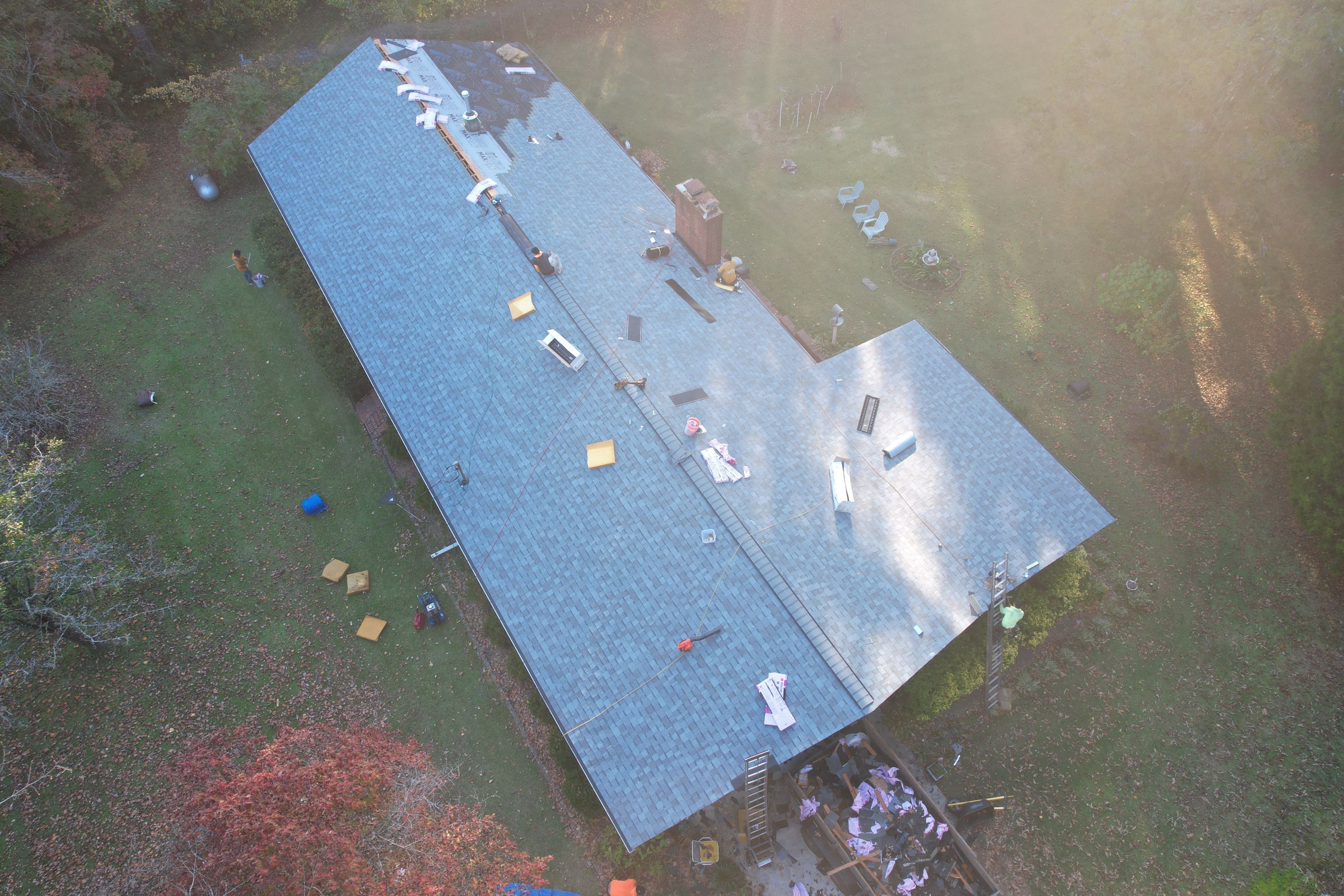 Residential Roof Replacement using Owens Corning Quary Gray by Inspector Roofing and Restoration