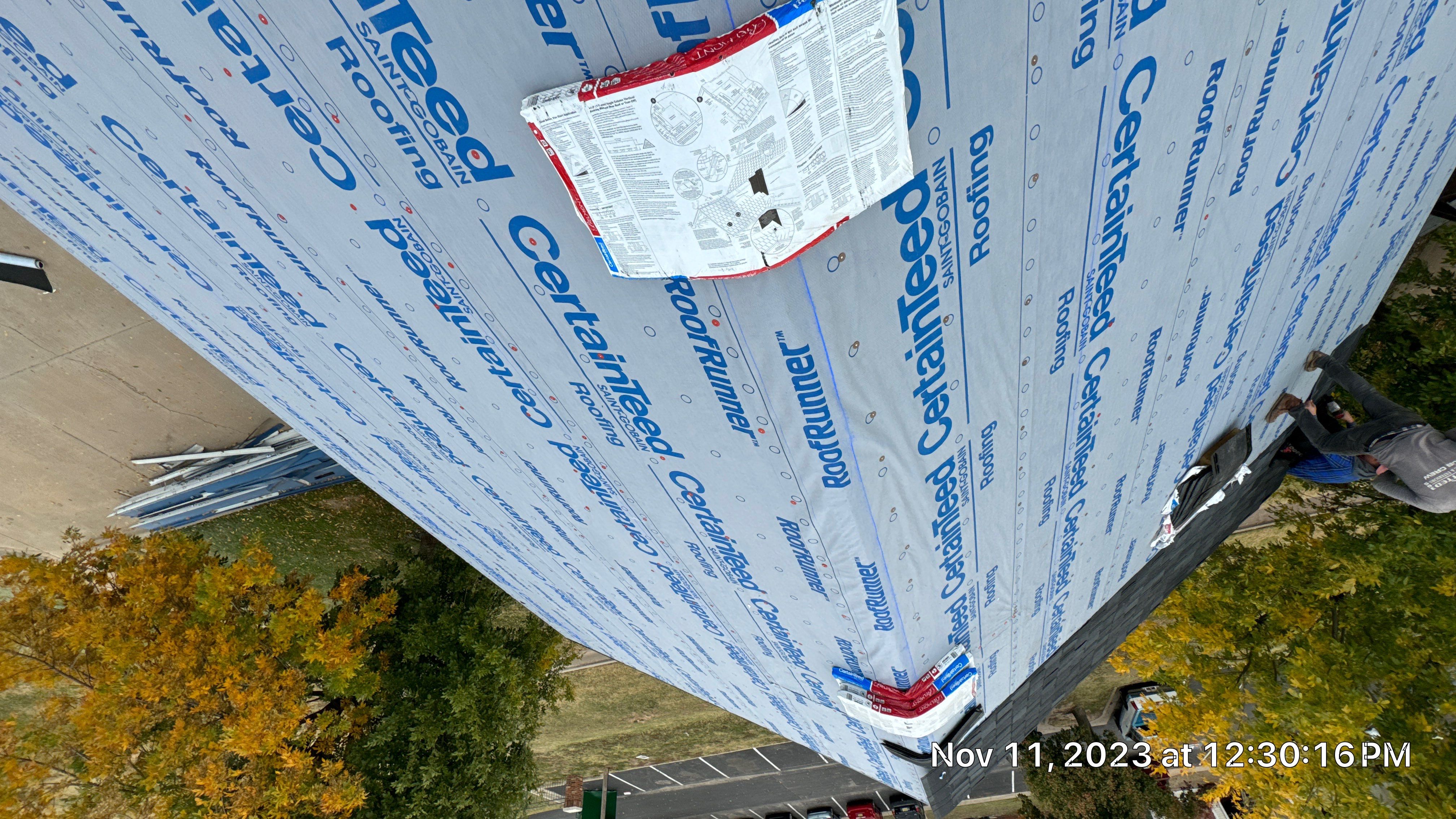 Commercial Roofing Installation using Certainteed Belmont IR by Castillo Roofing