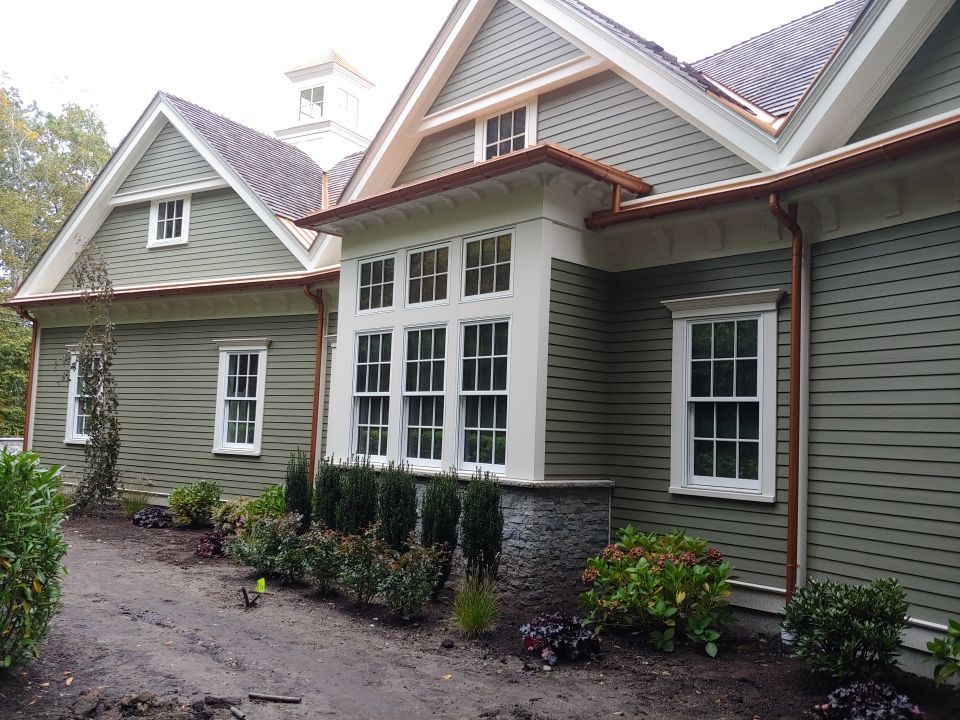 Berkley, MA Gutter Installation using 6" Coppertone Half Round Aluminum Gutter by Gutter Pro Enterprises