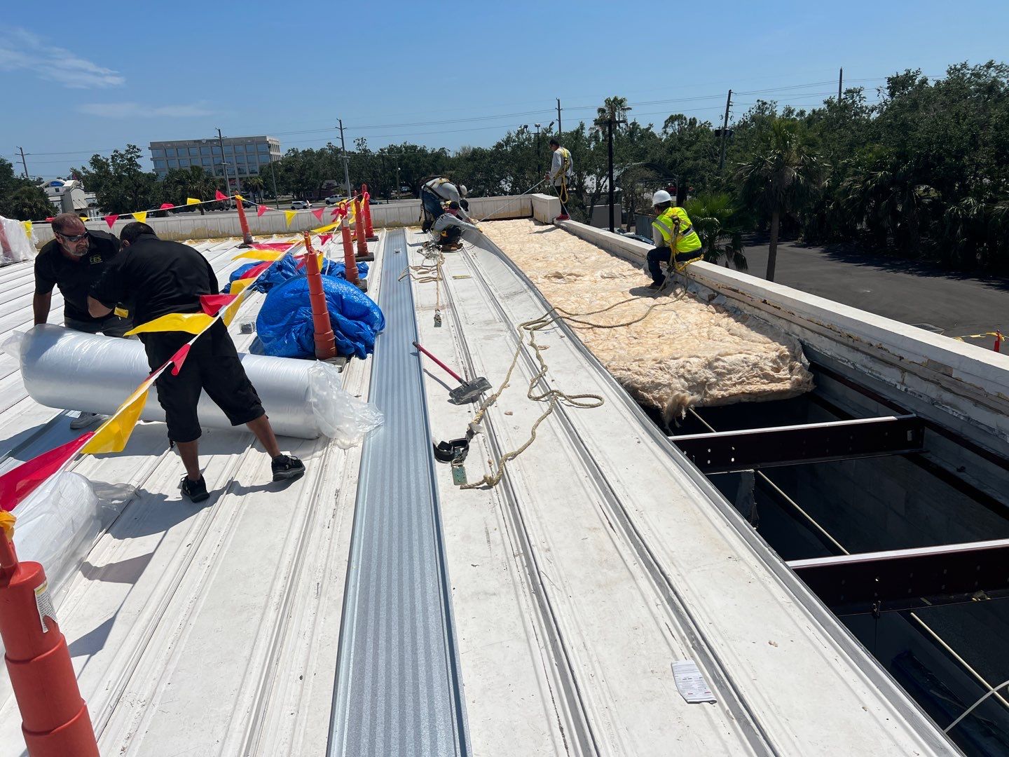 Commercial Metal Roof Replacement at Shopping Plaza in Port Charlotte by CES Roofing