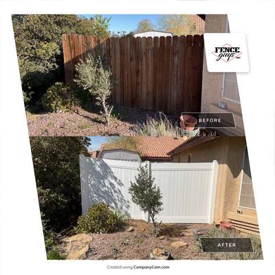 Fence installation using vinyl material