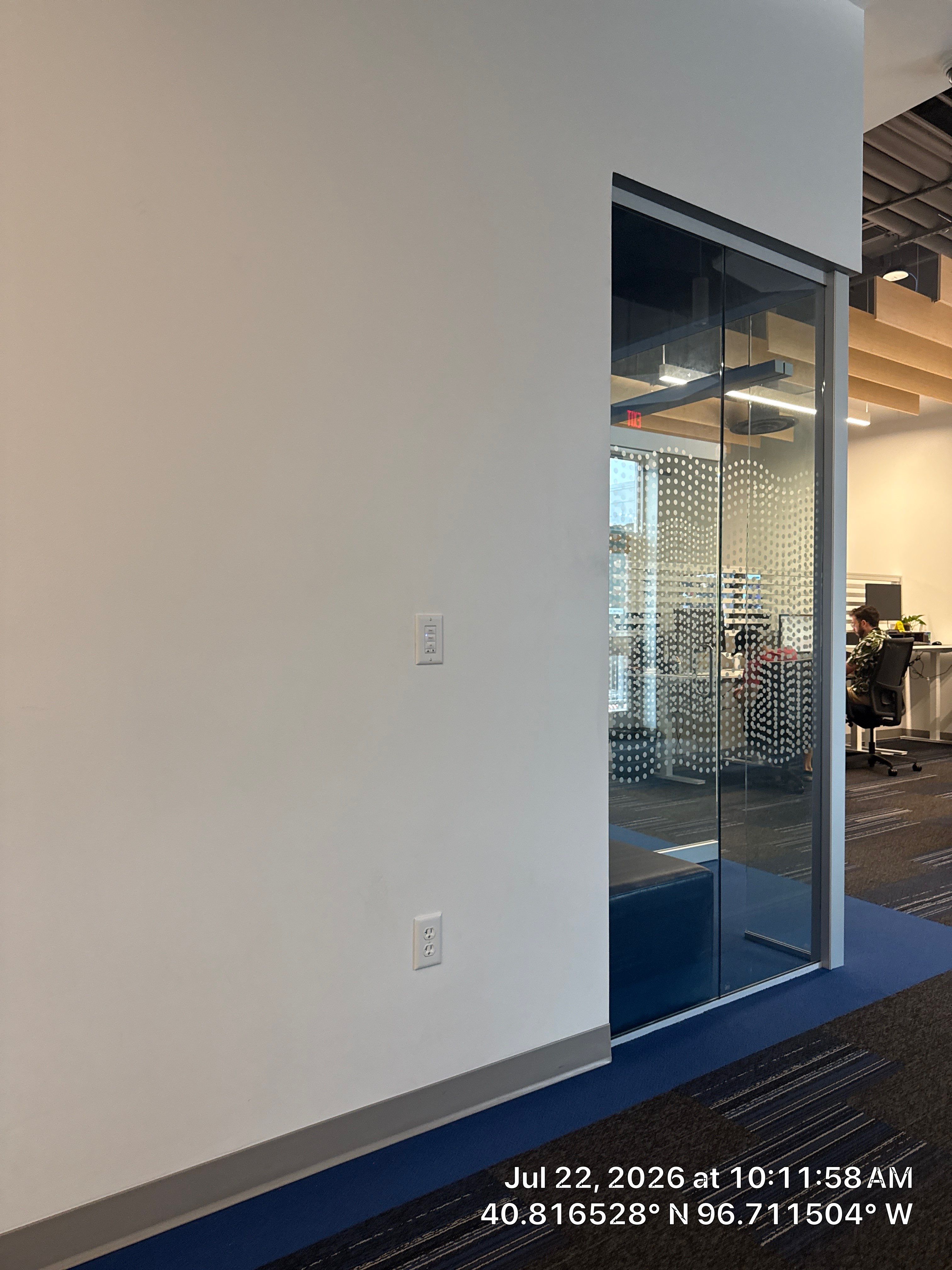 Modern Office Interior Renovation and Acoustic Baffle Installation by CompanyCam Sales Demo