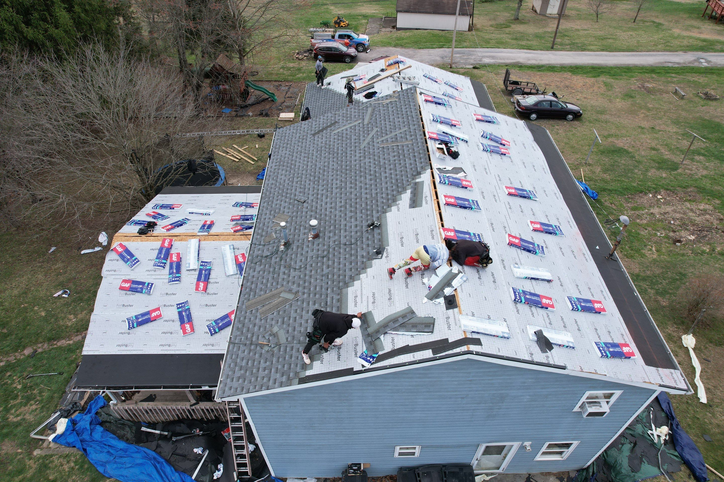 Residential Roofing Installation using GAF Timberline HDZ Pewter Gray by Rainstoppers Roofing
