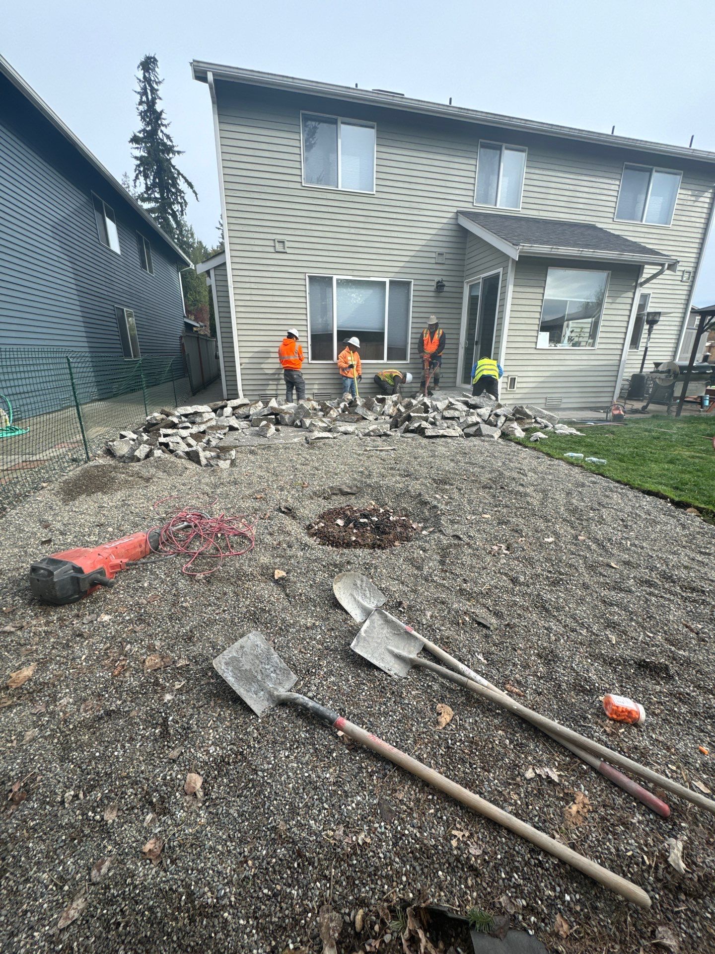 Benedict | Stamped Concrete Back Patio by Jireh Asphalt & Concrete Inc 