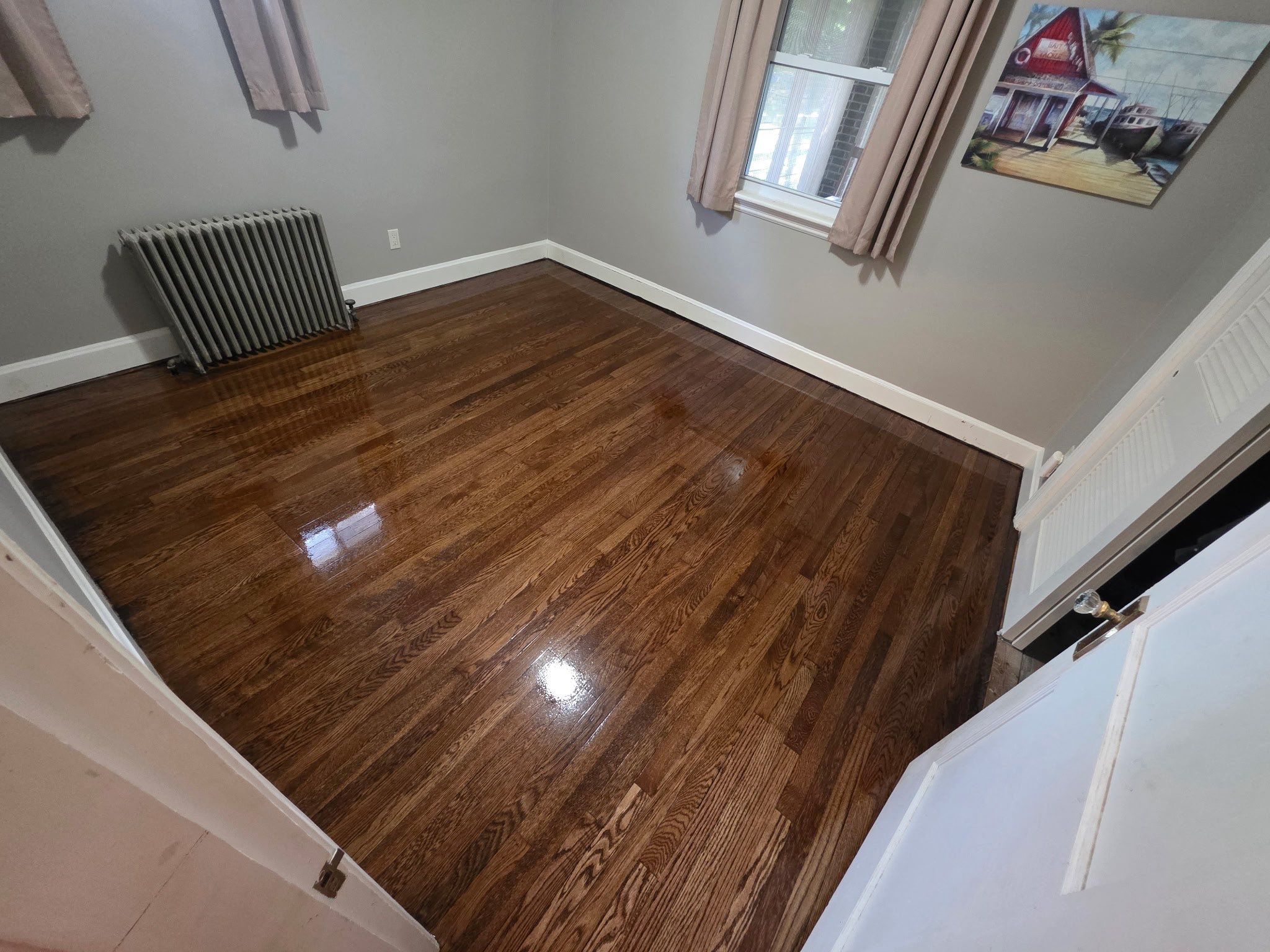 Custom Hardwood Floor Sanding and Dark Stain Refinishing in Fort Mitchell by Footprints Floors Kentucky