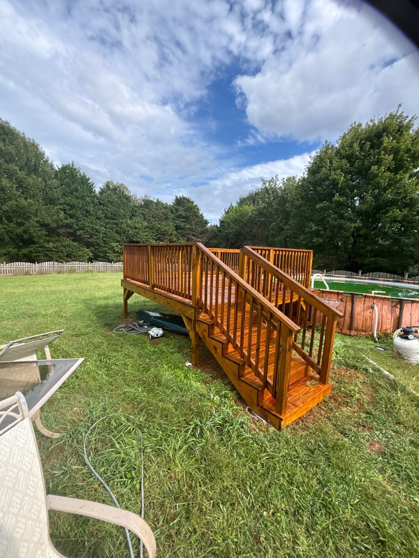 Concrete Walk Way and Wood Deck using Wood and Concrete Sealant by DuraSeal