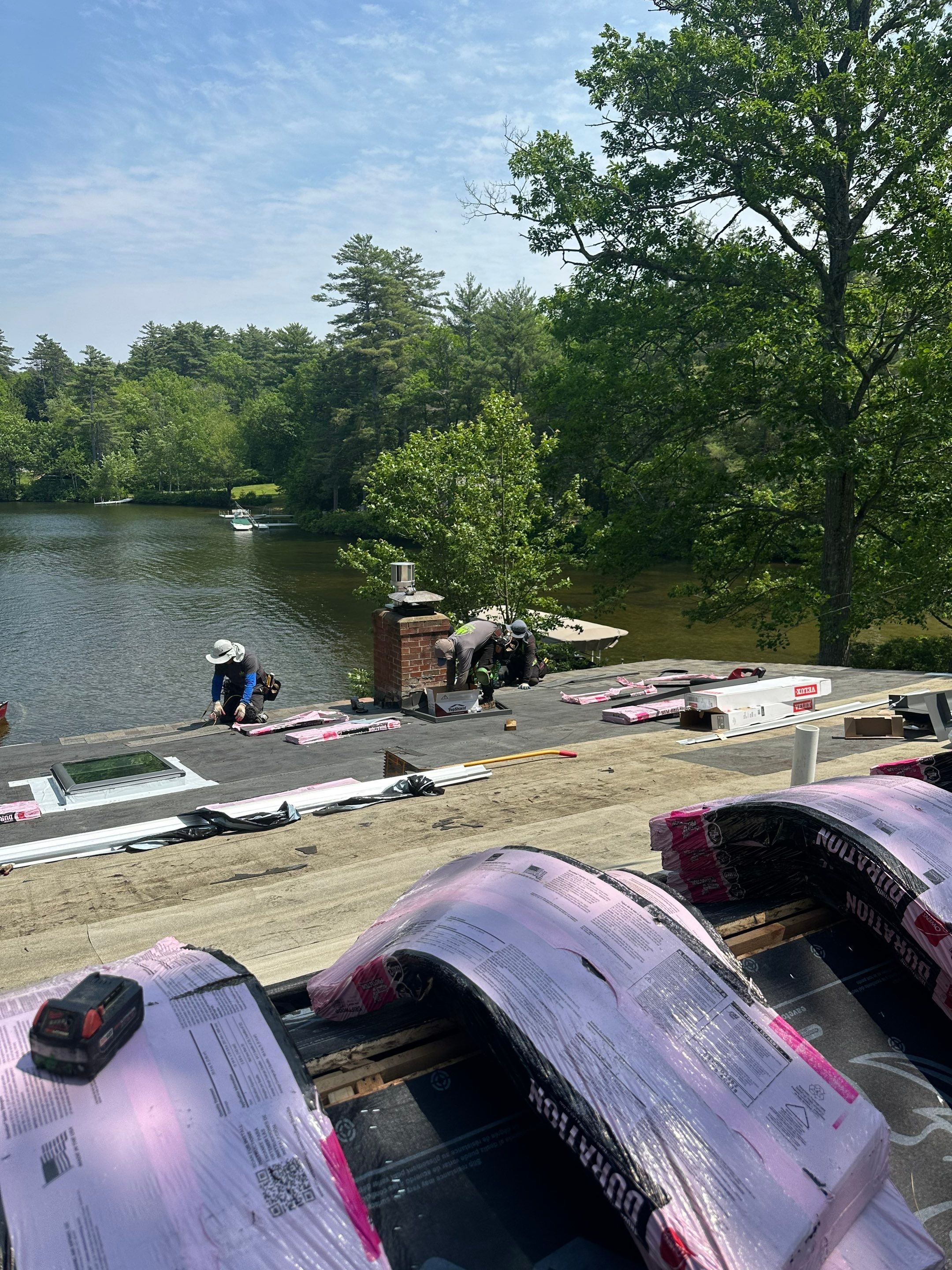 OC Roof Install On The Lake In Deerfield, New Hampshire by Tall pine roofing