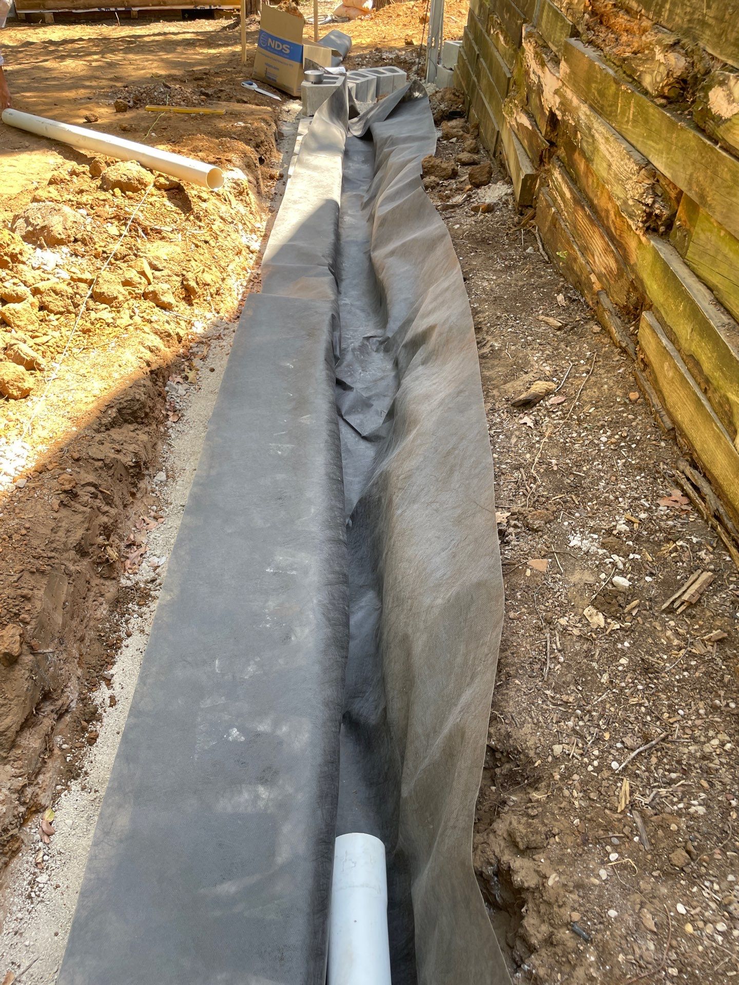 In Progress Retaining Wall Project by Peterson’s