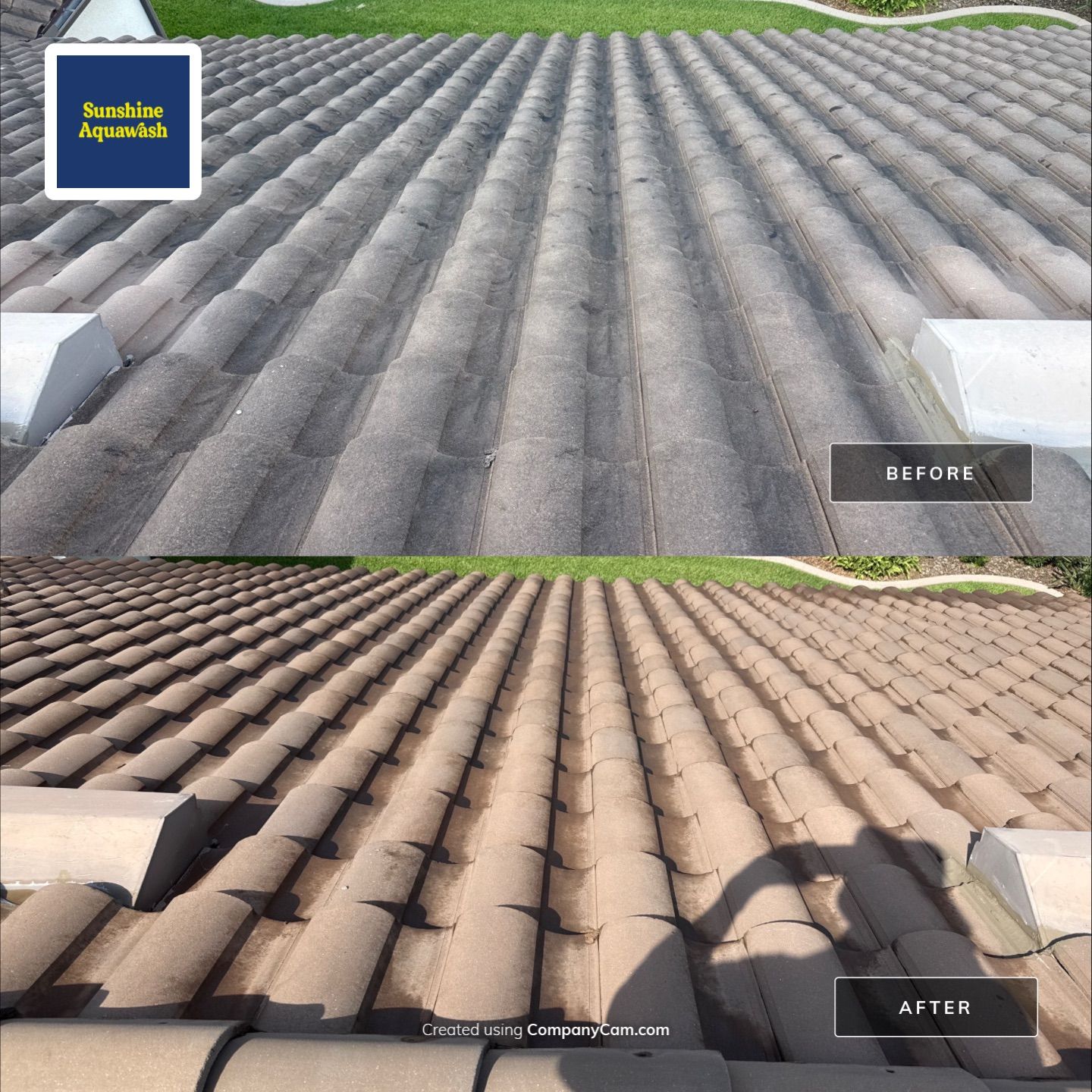 Soft Wash Roof Cleaning – Concrete Tile Roof | Artisan Lakes Esplanade, Palmetto, FL by Sunshine AquaWash