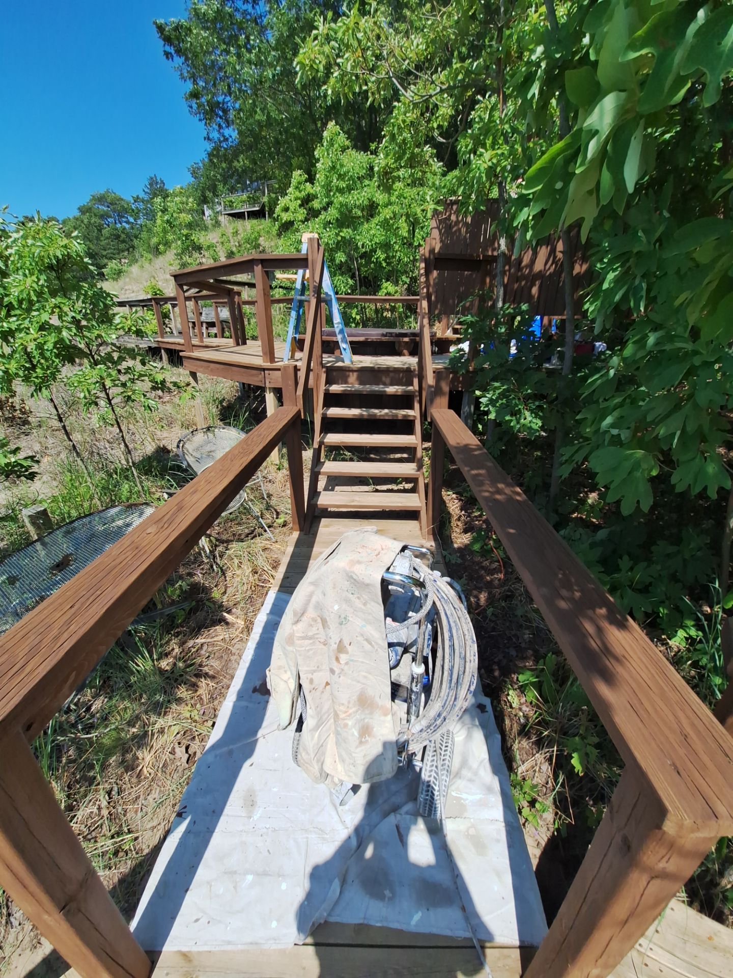 Lakefront Deck Pressure Washing, Exterior Wood Staining, and Painting in West Olive MI by Gordon Painting