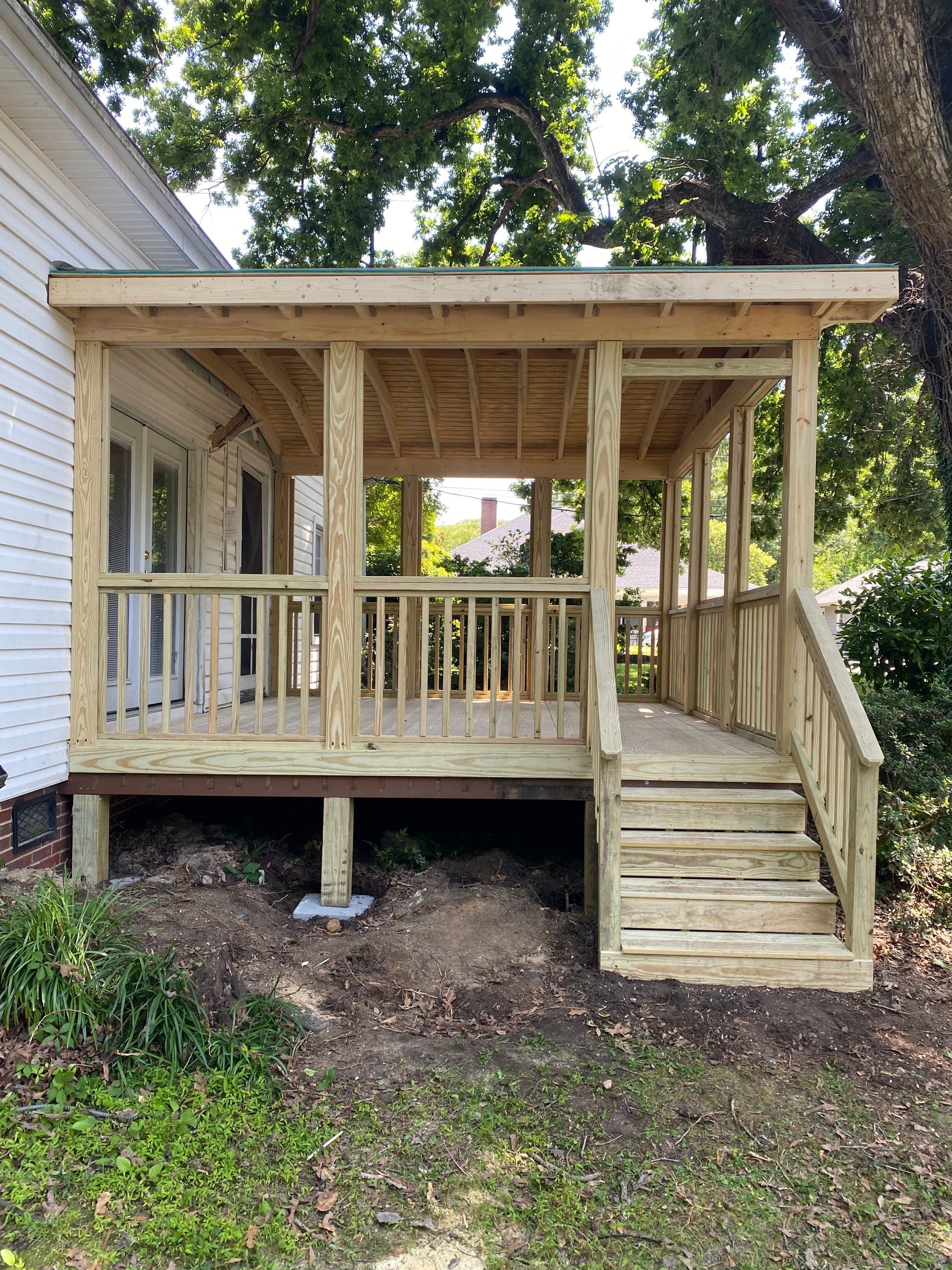 Custom Screened Porch Construction with Gable Roof in Apex by The Remodeling Company