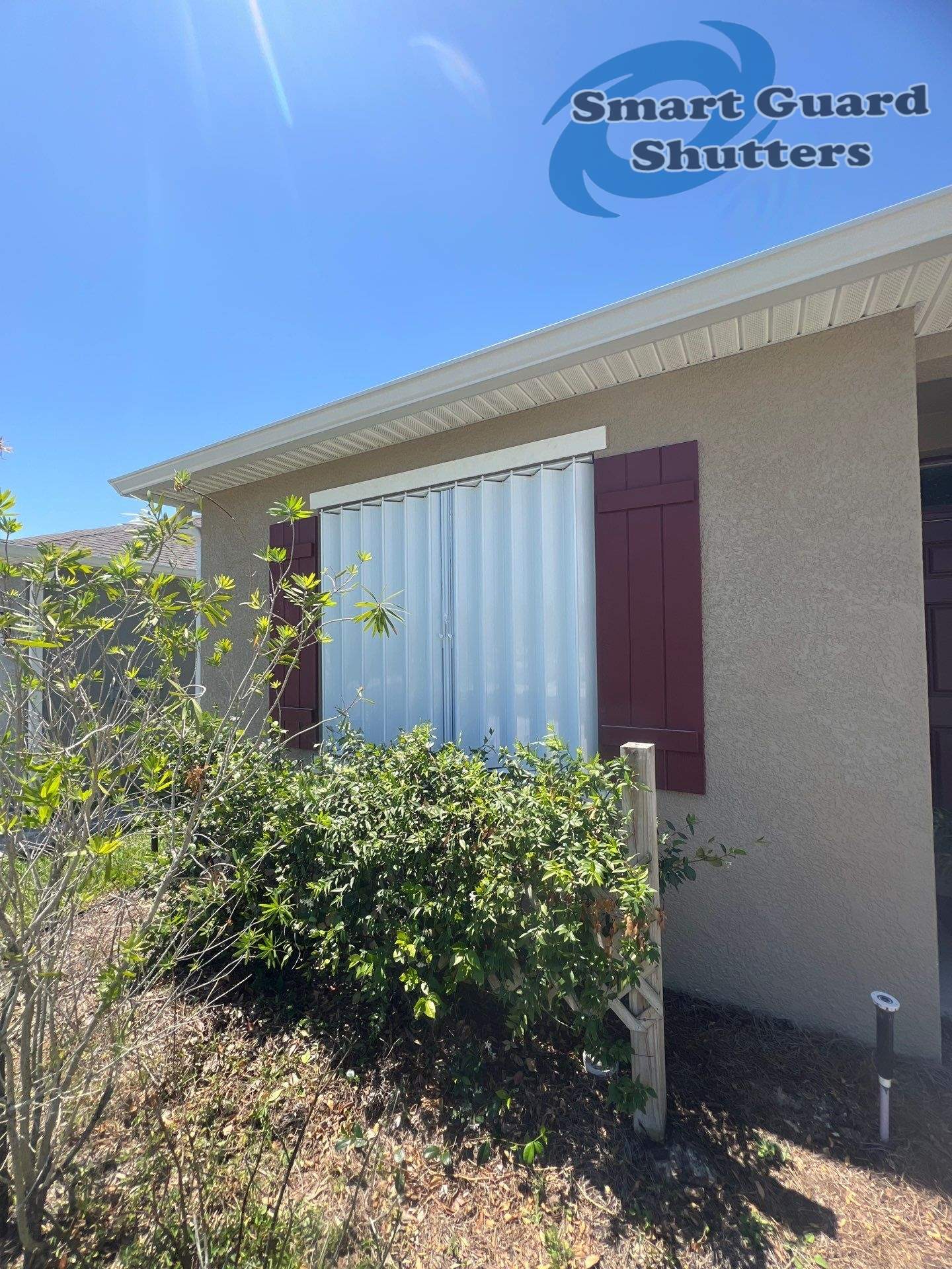 Hurricane protection in Beige/White by Smart Guard Shutters