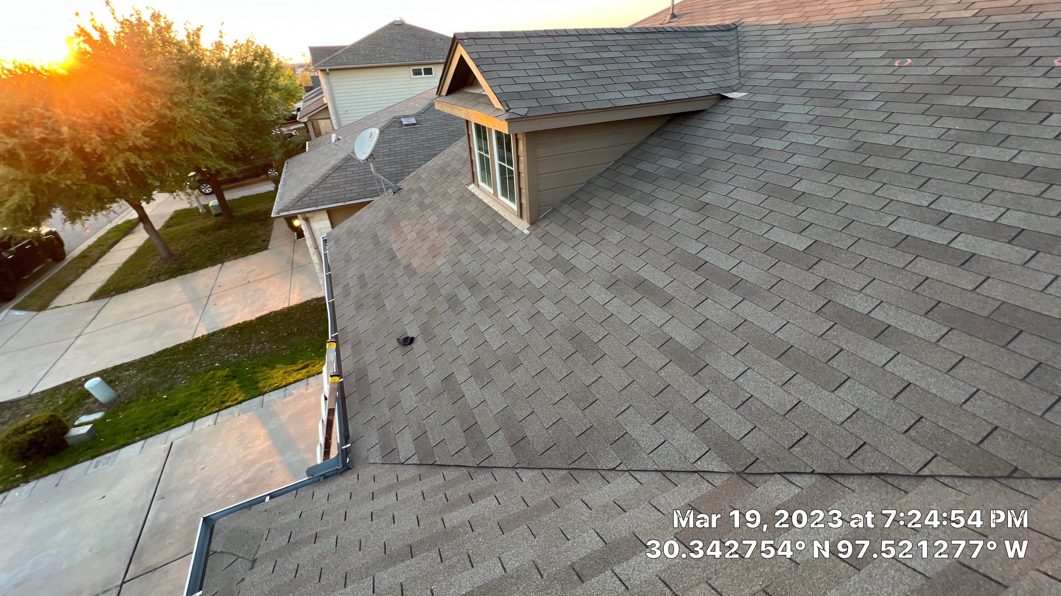 Storm Damage Roof Replacement and Interior Ceiling Repair in Manor by Caliber Restoration LLC