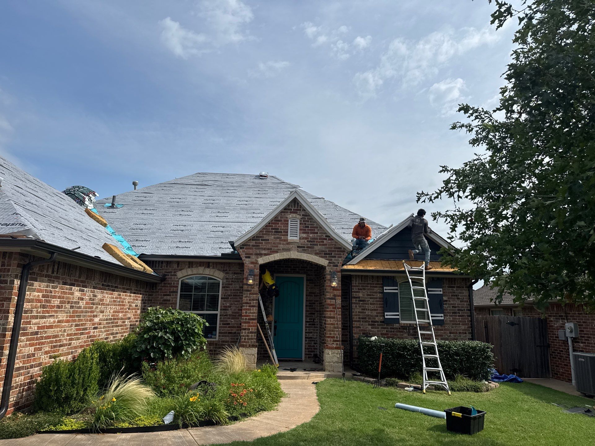 GAF Architectural Shingle Roof Replacement and Decking Repair in Mustang by 5Coat Roofing & Construction