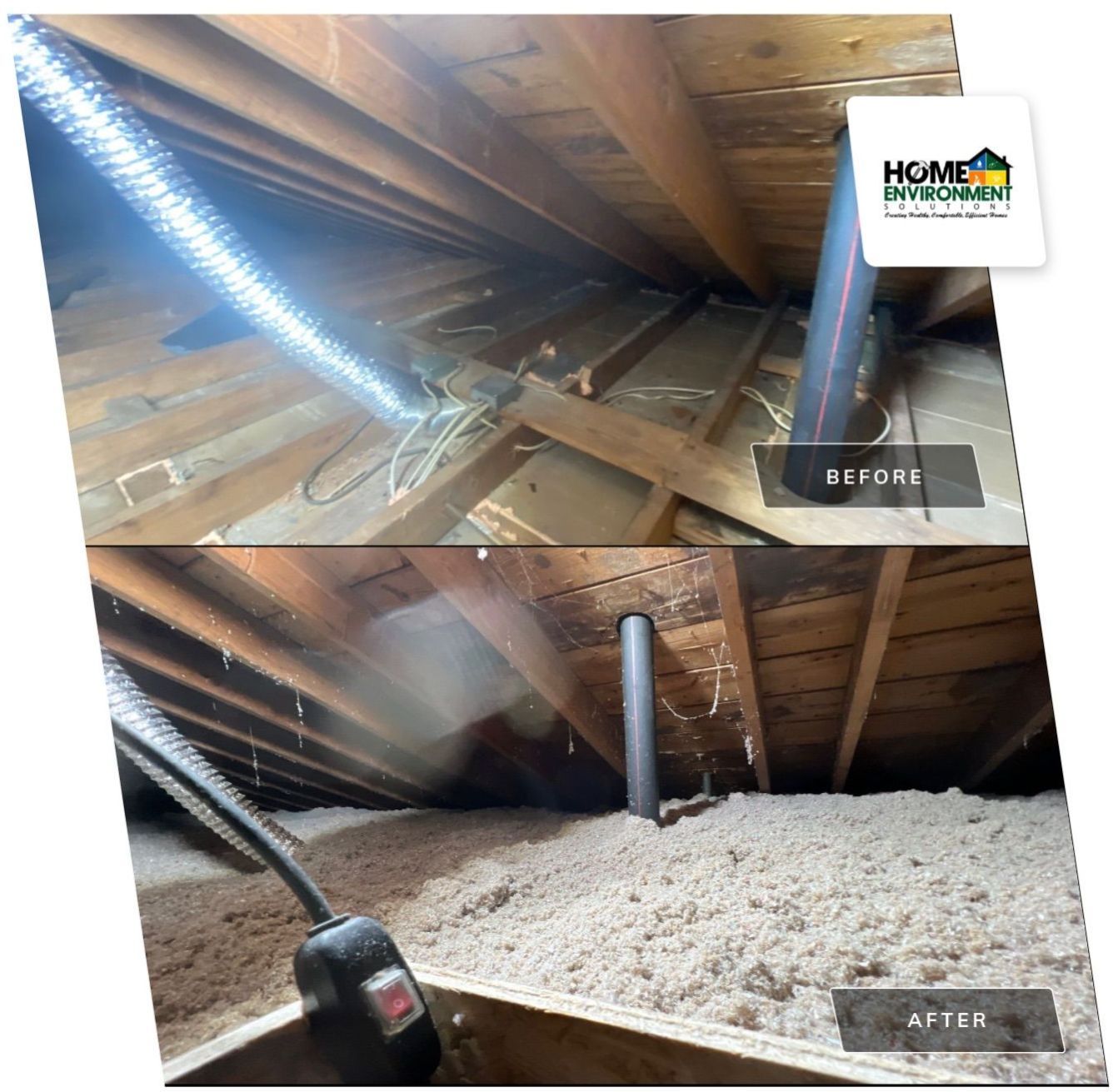 Attic insulation upgrade for new furnace in Bridgeville, PA 15017 by Home Environment Solutions