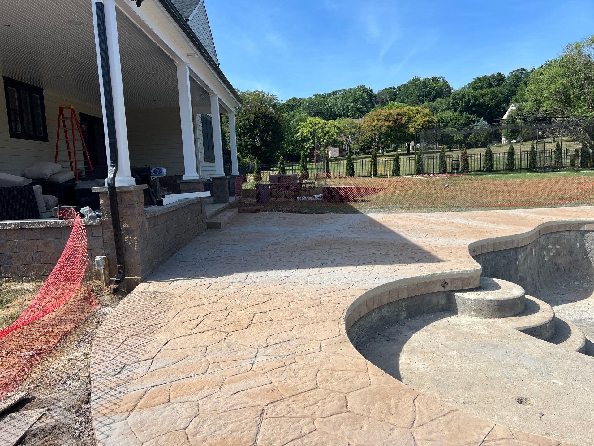 Stamped Concrete Pool Deck  by Architectural Concrete Design