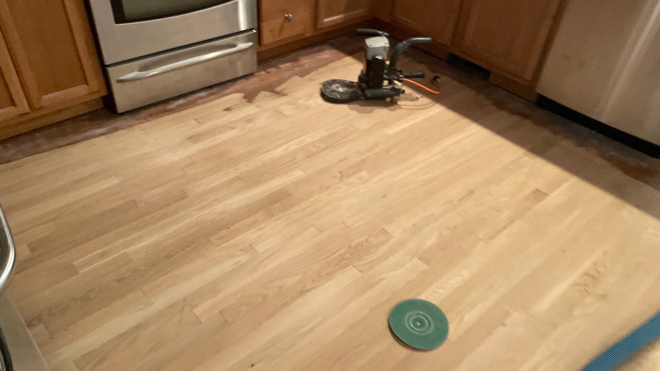 Sand and Finish Red Oak back to Natural with Matte Waterbased Finish by Footprints Floors of Coastal Carolina