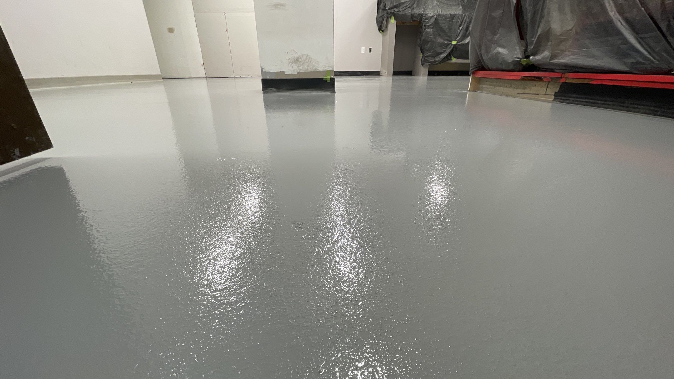 Commercial Flooring using Solid Haze Grey by Croc Coatings, LLC