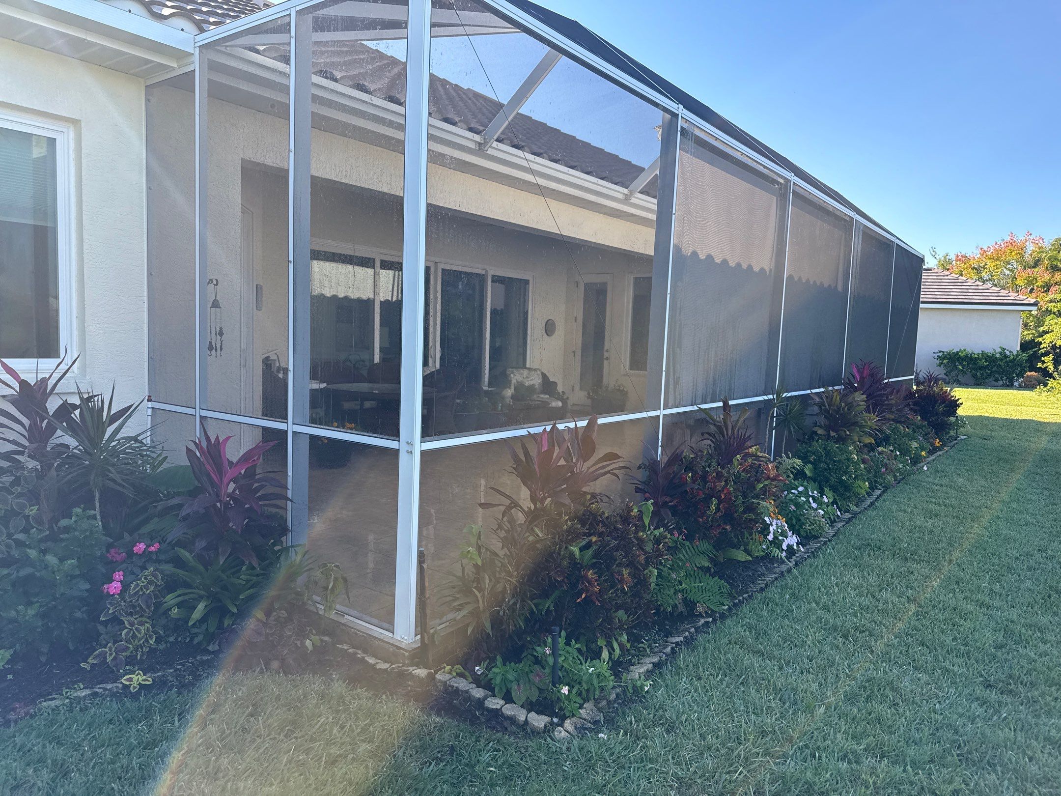 University Park Lanai Transformation | Screen Enclosure & Shade Cleaning by Sunshine AquaWash