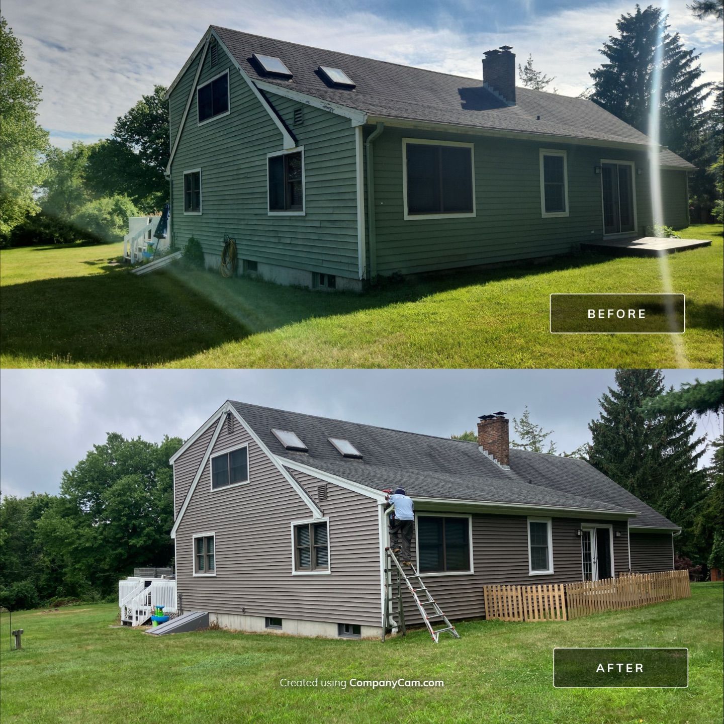 Siding Upgrade with Cert Monogram D/4 x 12'6" clapboard, Weathered Wood by DiGiorgi Roofing and Siding Inc