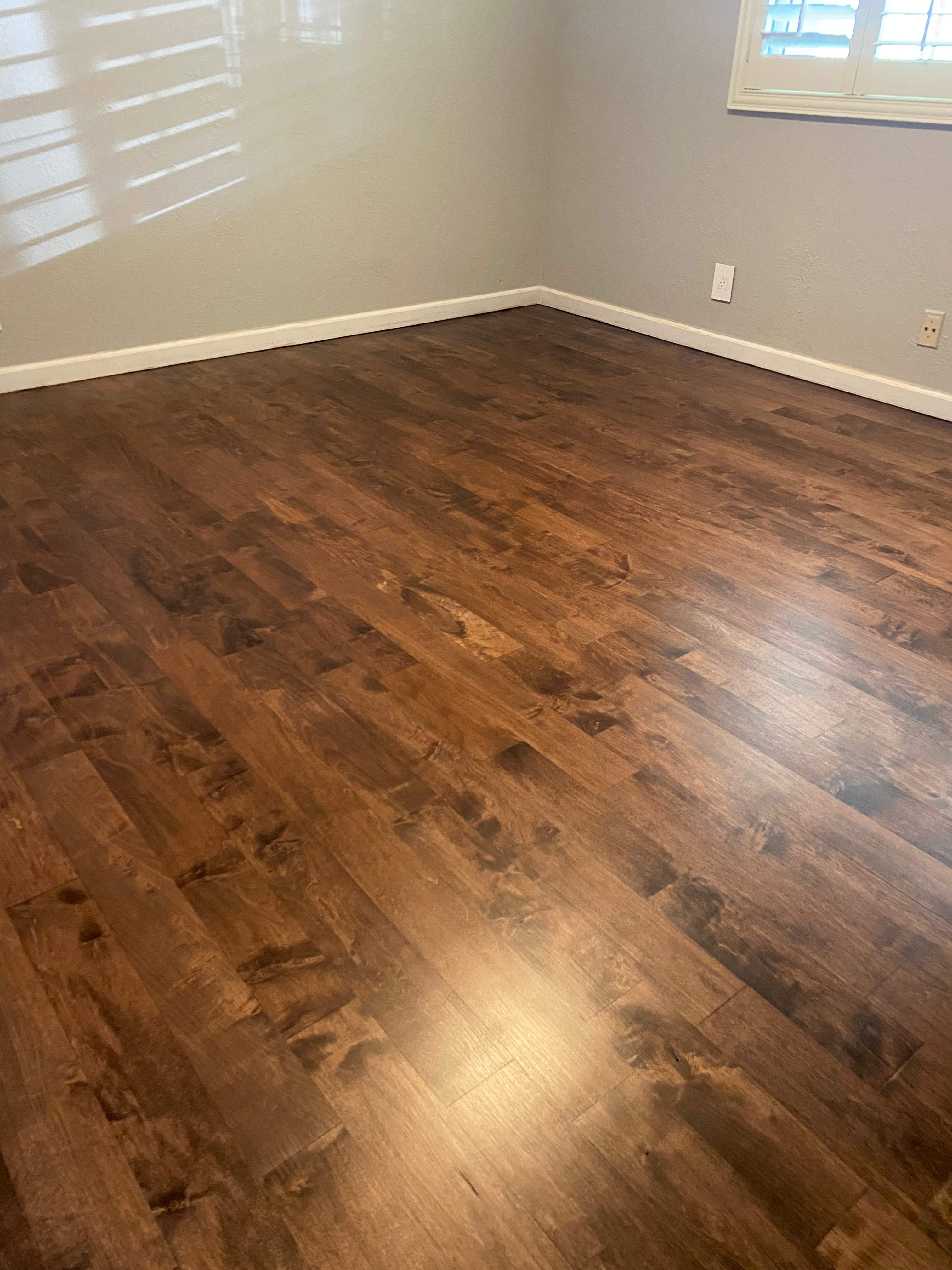 Custom Maple and Walnut Hardwood Floor Installation in El Dorado Hills by Footprints Floors South Sacramento