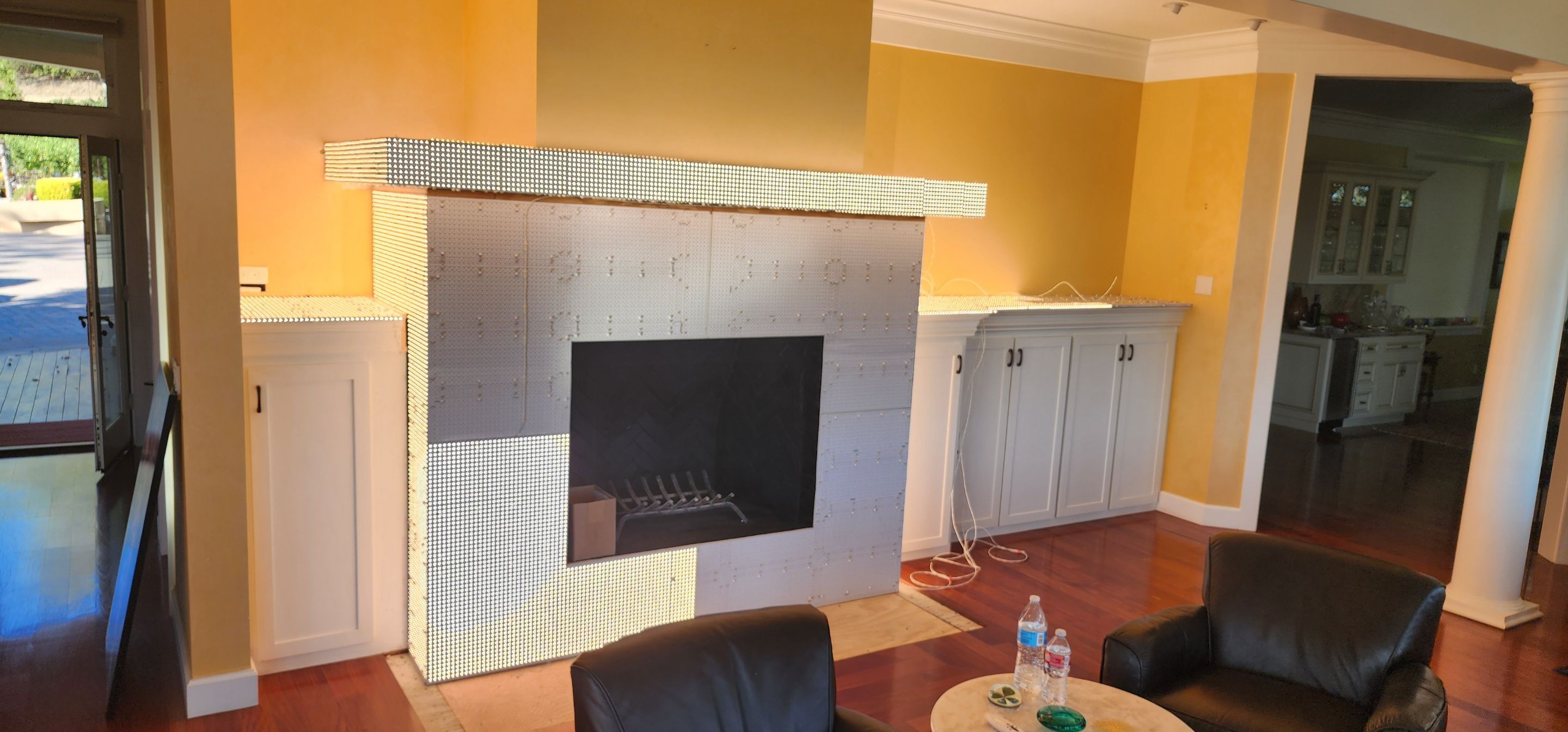 Backlit Stone On A Fireplace  by S.Y. Electric Inc.