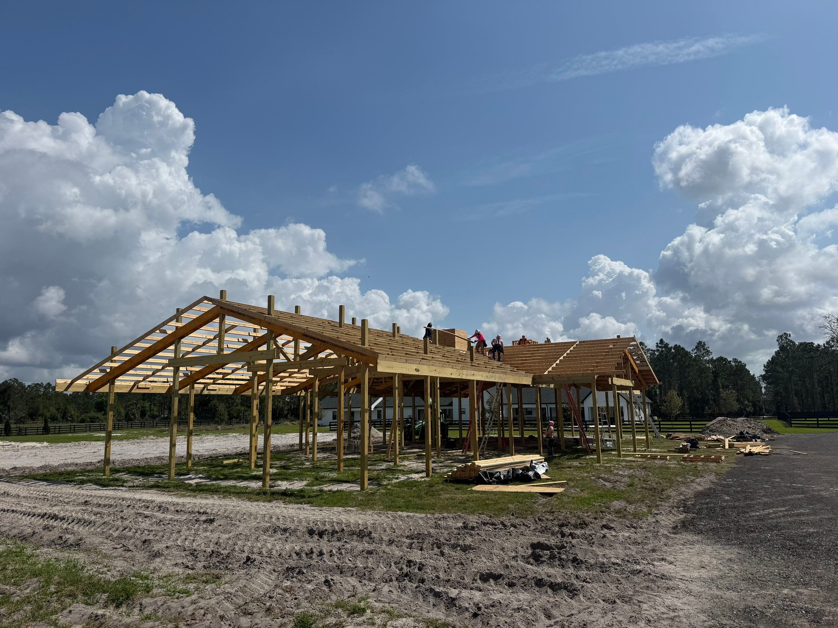 Custom Post-Frame Horse Barn and Shingle Roof Installation in Geneva by Fortified Roofing Solutions Corp.